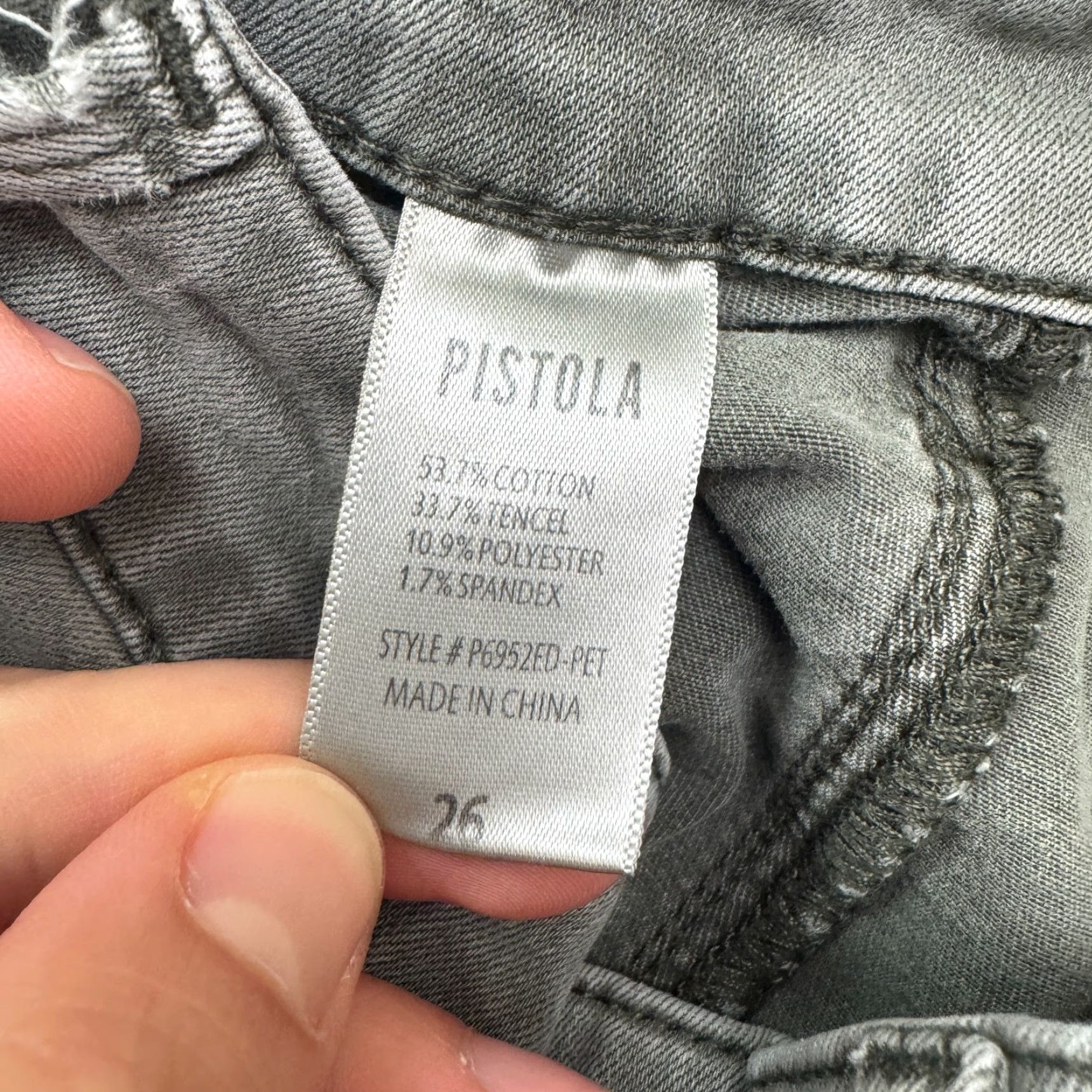 Pistola Pistola Moto Skinny Denim Jeans Womens 26 Olive Green Ankle Zip Pocket 25x25 Size 26" / US 2 / IT 38 - 7 Thumbnail
