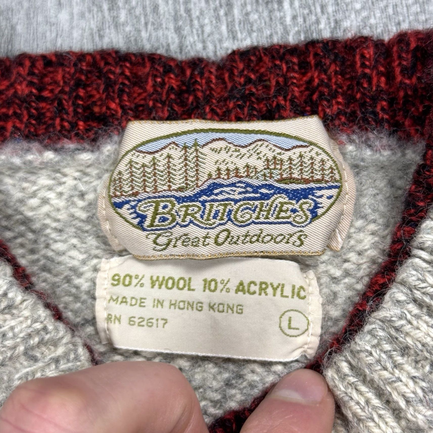 Vintage VINTAGE Britches Mens Sweater Pullover Knit Wool Striped Casual Fall Winter Size US L / EU 52-54 / 3 - 3 Thumbnail