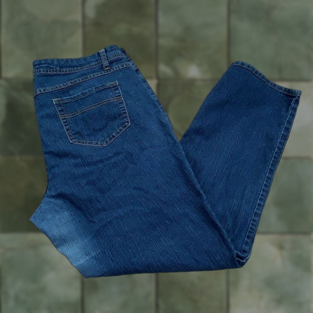Vintage Ashley Stewart Womens Plus Size 16W Blue Denim Mid Rise Straight Jeans Size 38" / US 16 / IT 52 - 1 Thumbnail