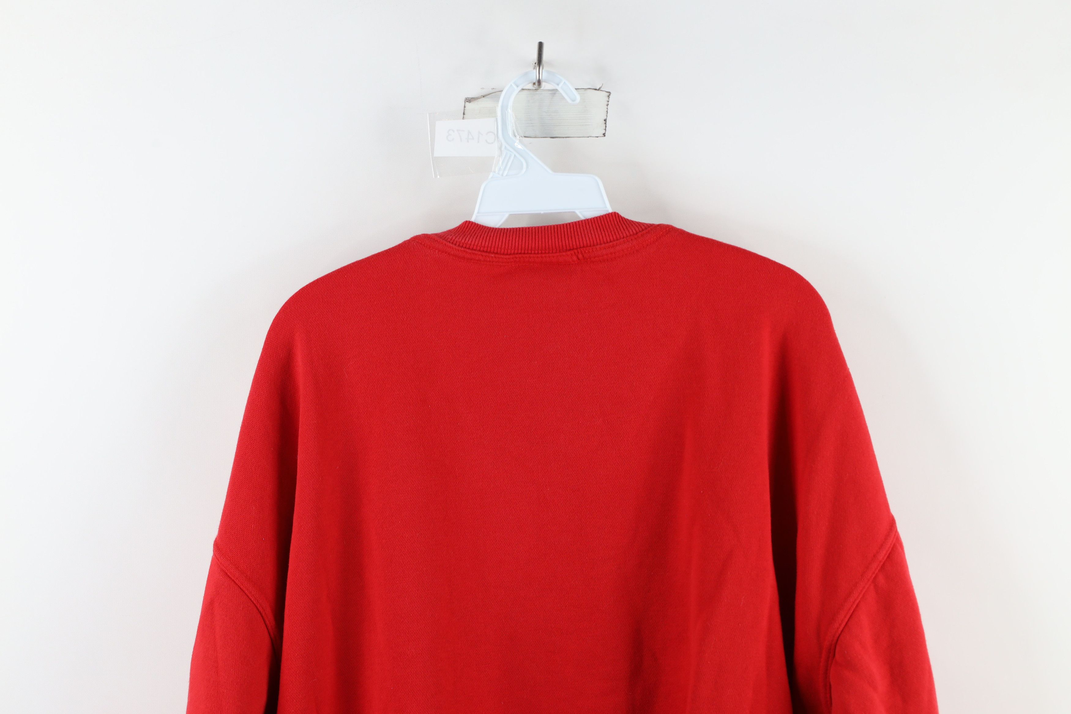 Vintage Vintage 90s Harrods London Spell Out Crewneck Sweatshirt Red Size US XL / EU 56 / 4 - 12 Thumbnail