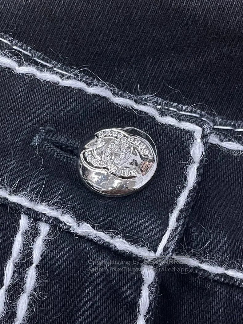 Chanel Chanel 24N black white-edged double C jeans Size 27" / US 4 / IT 40 - 2 Thumbnail