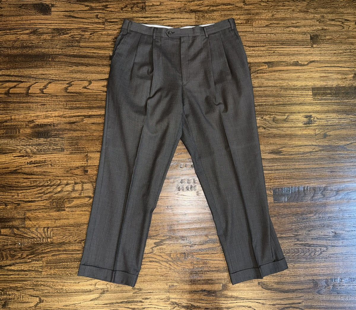 Turnbury Turnbury Vintage Pleated Trouser Dress Pant 38x30 Grey Size US 38 / EU 54 - 1 Thumbnail