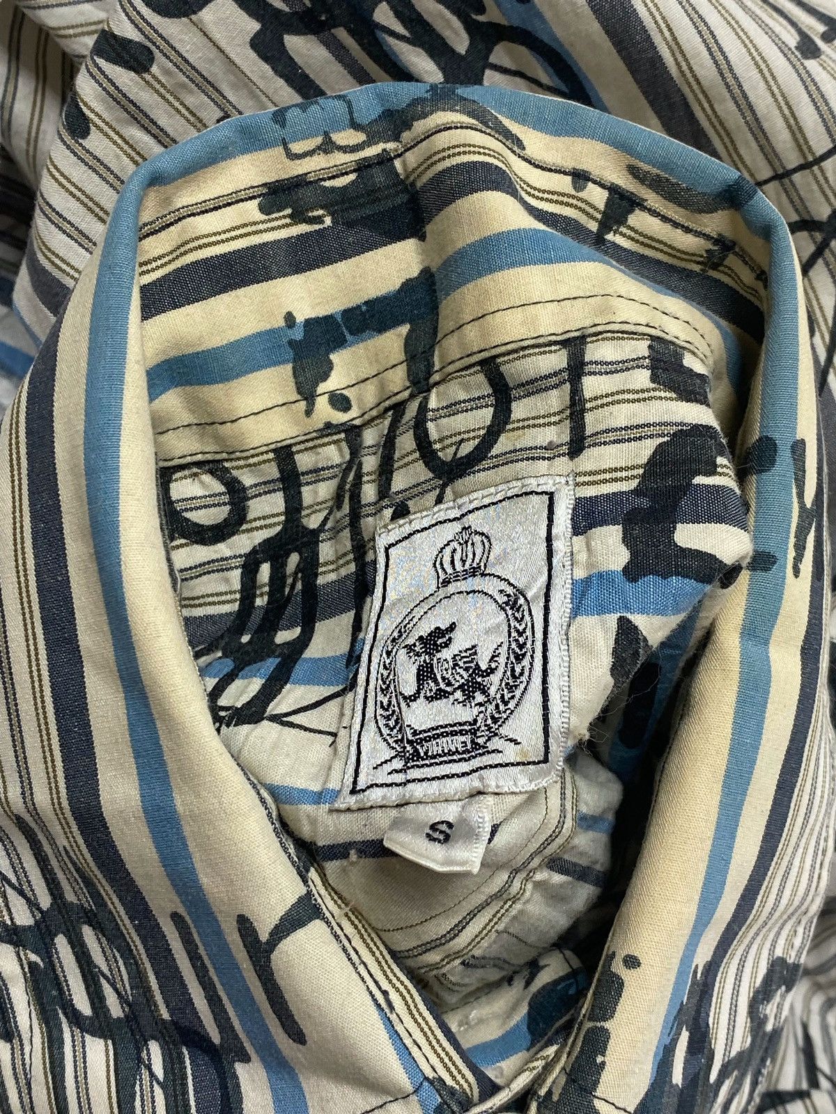 Hysteric Glamour Vintage YIN WEY Striped Avant Garde y2k Button Up Size US L / EU 52-54 / 3 - 9 Thumbnail