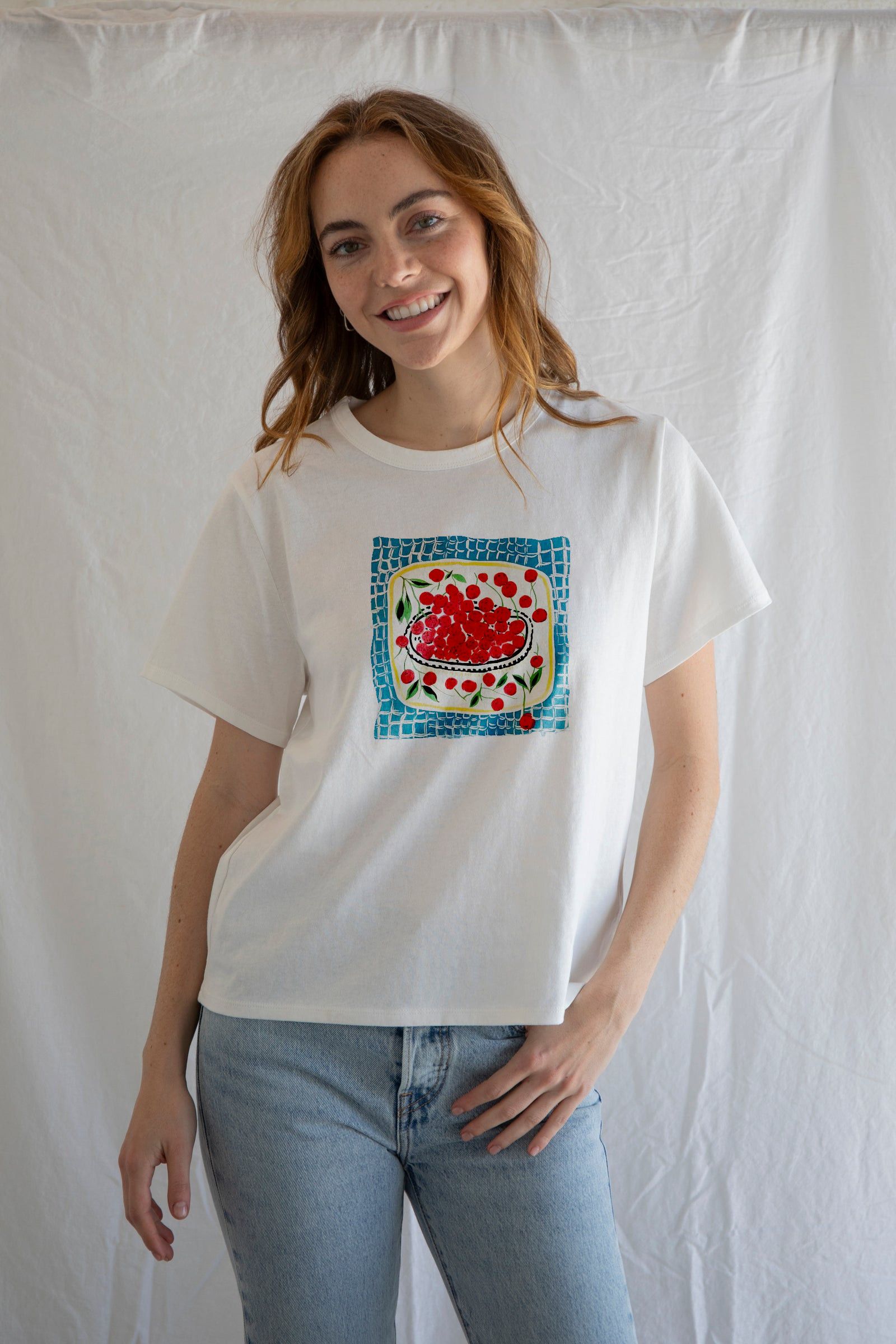 Vintage Picnic Cherries Tee Size S / US 4 / IT 40 - 1 Thumbnail