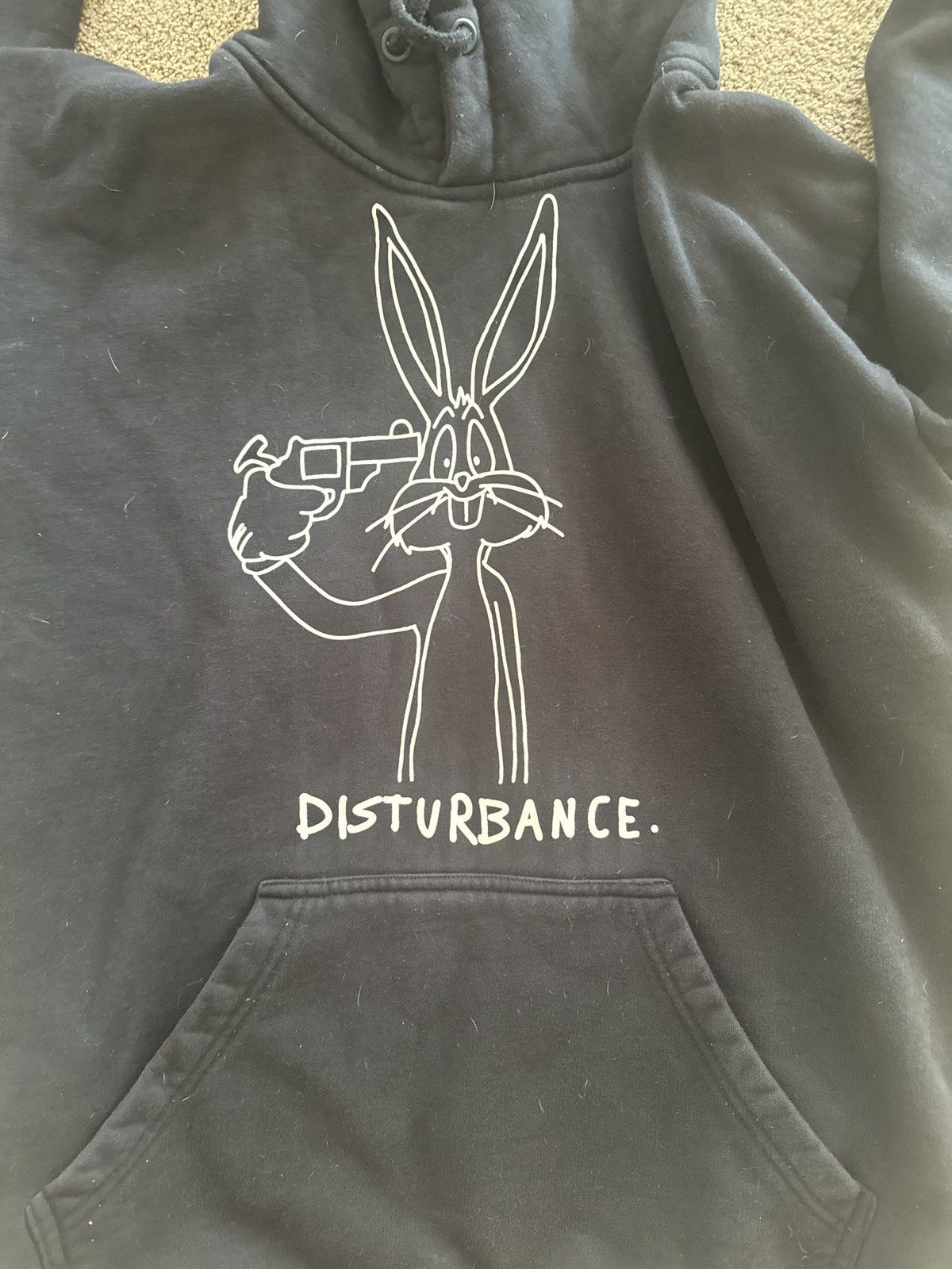 Vintage DISTURBANCE BUGS BUNNY HOODIE Size US L / EU 52-54 / 3 - 2 Thumbnail