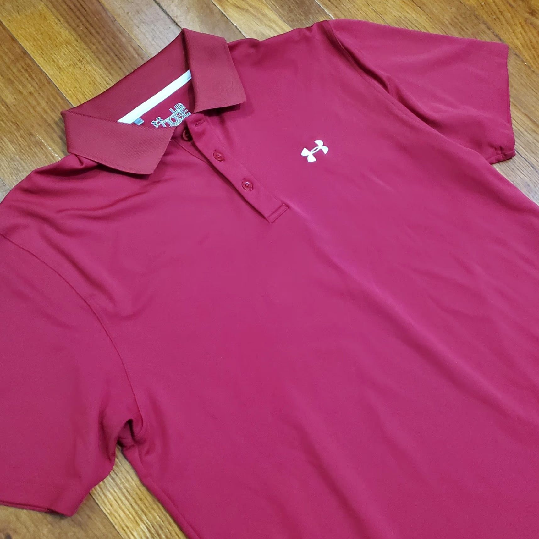 Under Armour Under Armour Polo Shirt Mens L Red HeatGear Loose Fit Golf Top Athletic Ball Cap? Size US L / EU 52-54 / 3 - 2 Thumbnail