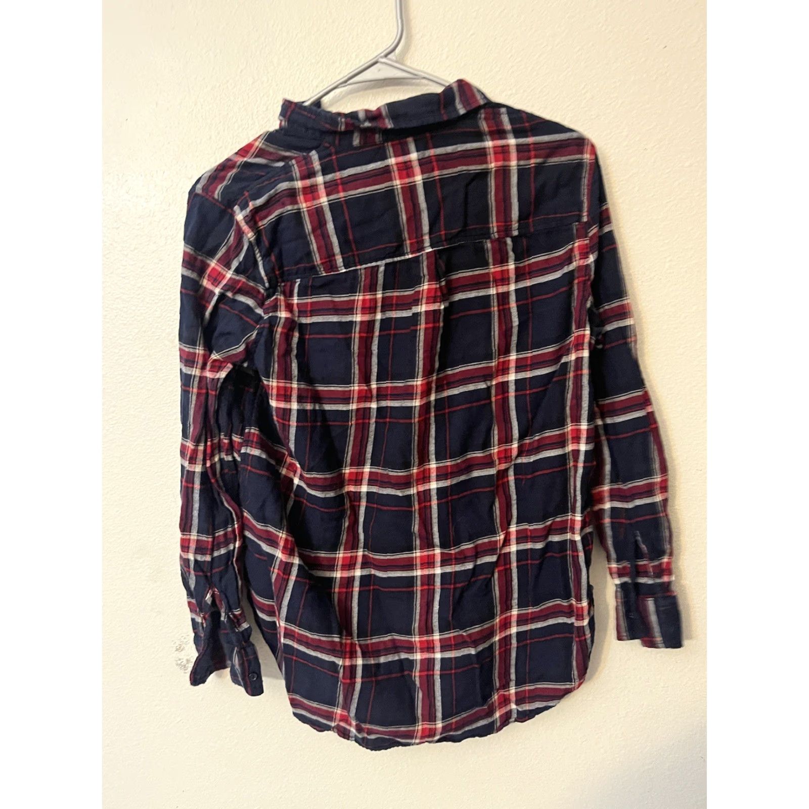 H&M H&M Womens Plaid Button-Up Top Navy/Multi Size 6 Size M / US 6-8 / IT 42-44 - 2 Thumbnail
