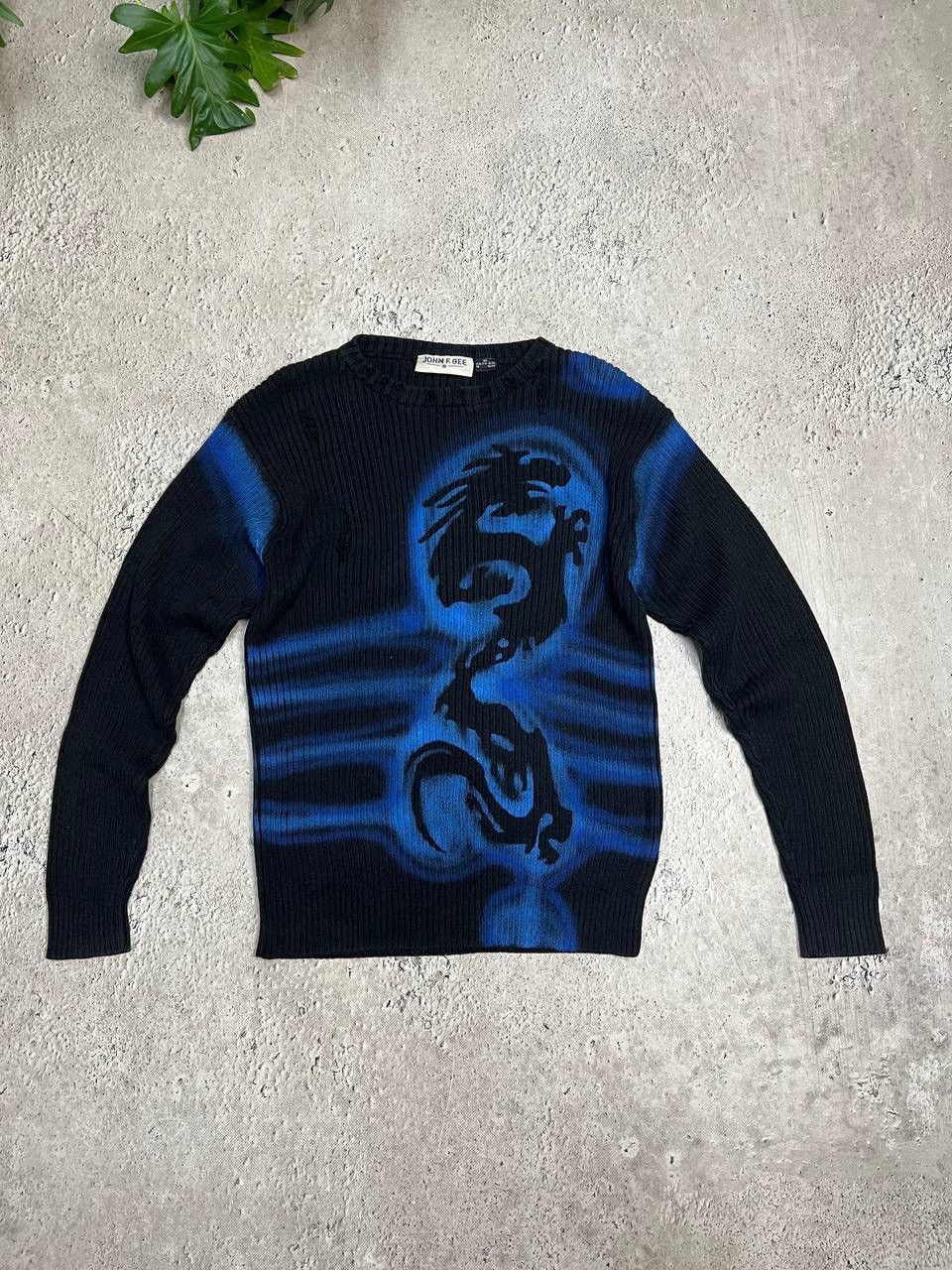 Diesel × Japanese Brand × Vintage Vintage Y2K Dragon gothic Distressed Faded Effect sweater Size US L / EU 52-54 / 3 - 2 Thumbnail