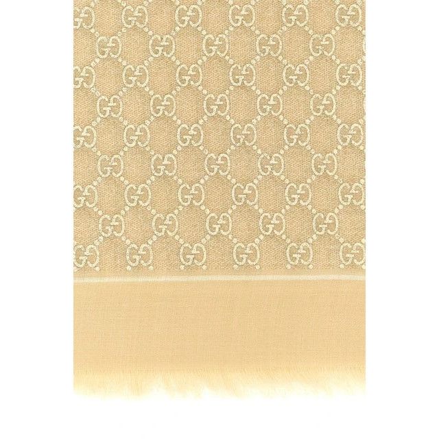 Gucci GUCCI Beige Wool Silk Scarf New & Authentic Size ONE SIZE - 2 Thumbnail