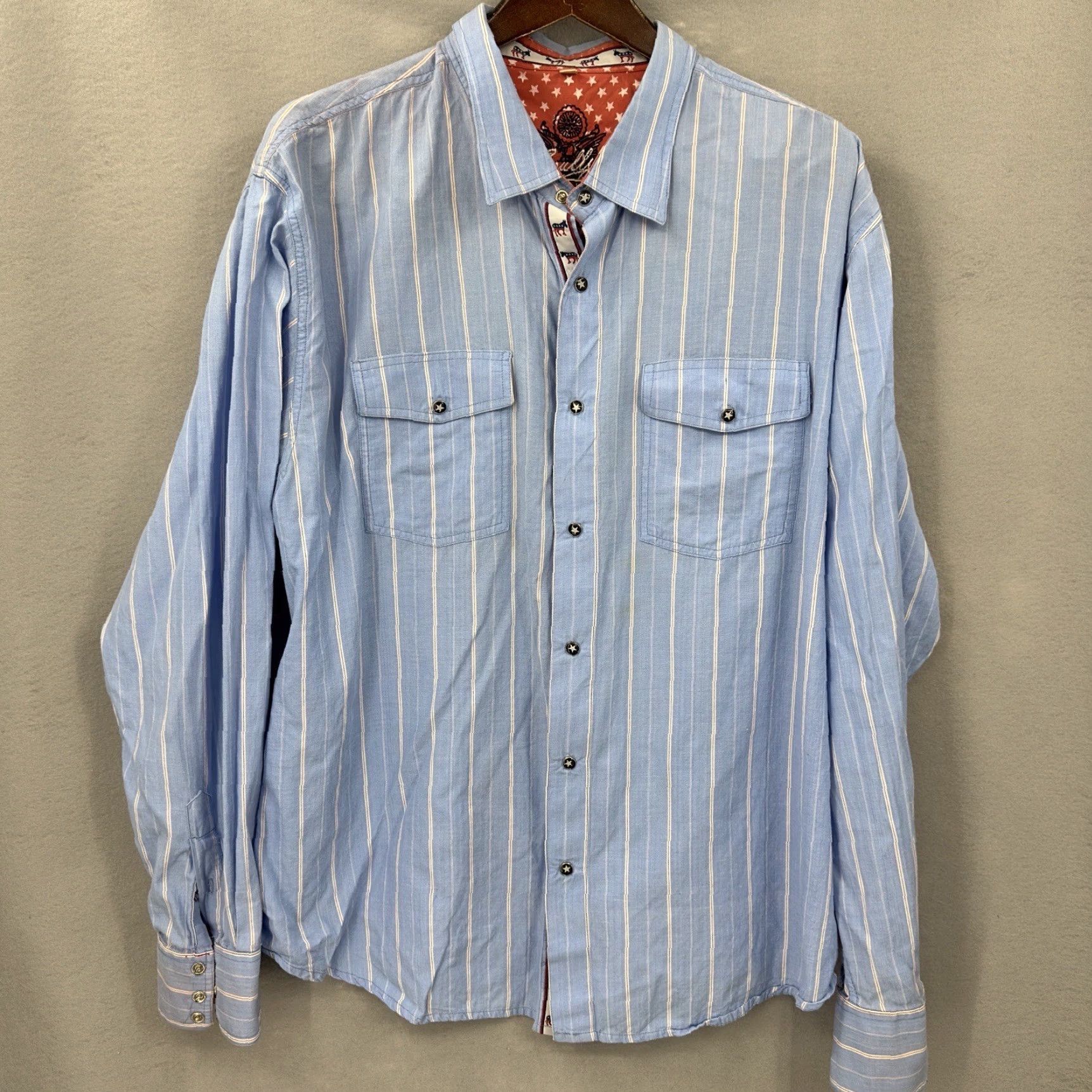 Scully VINTAGE Scully Shirt Men XL Blue Western Casual Embroidered Button-Up Cowboys Decade: 90s Mens Size US XL / EU 56 / 4 - 2 Thumbnail