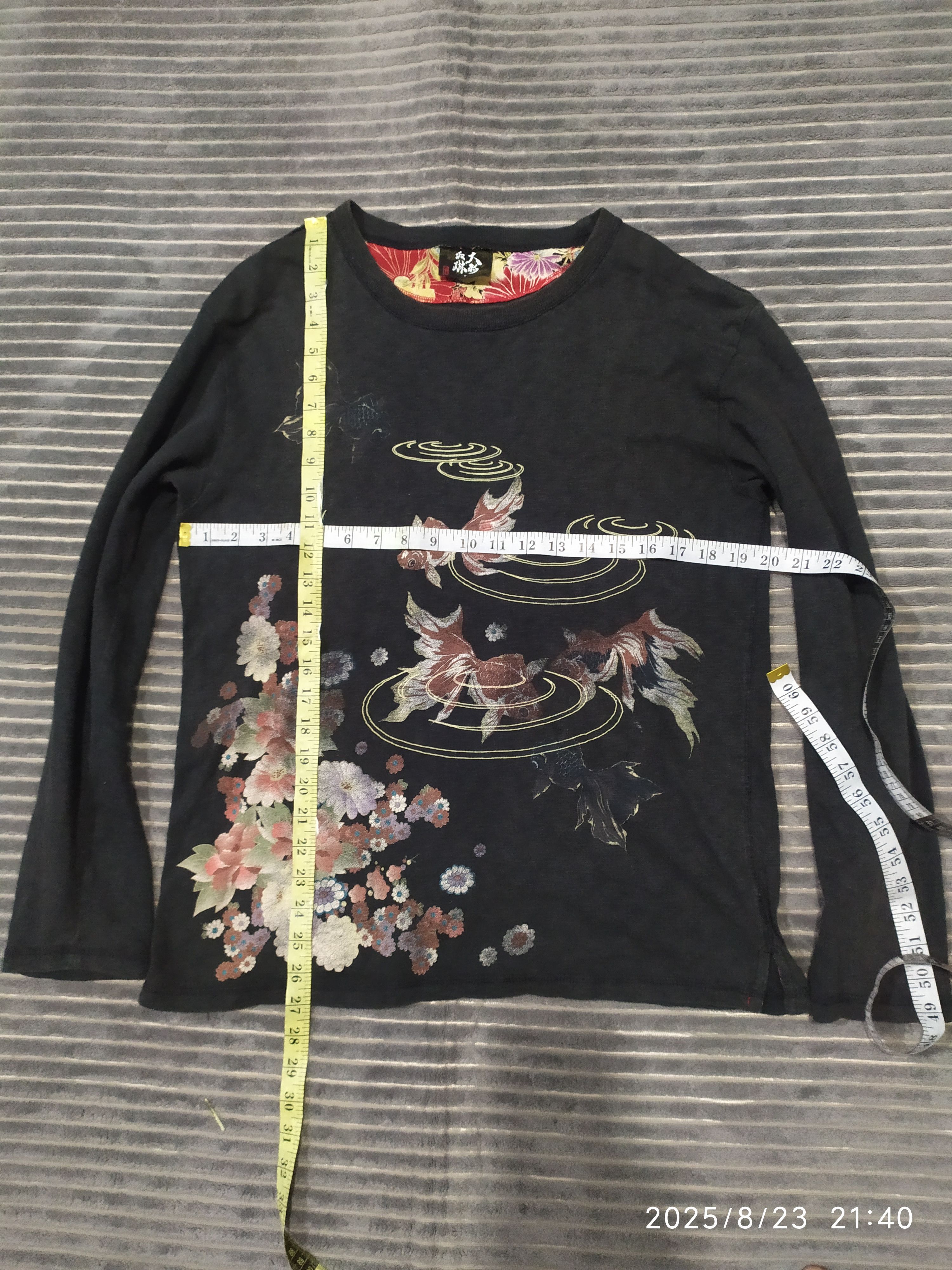 Japanese Brand Vintage Faded Sukajan Fish Floral Long Sleeve Shirt Size US M / EU 48-50 / 2 - 3 Thumbnail