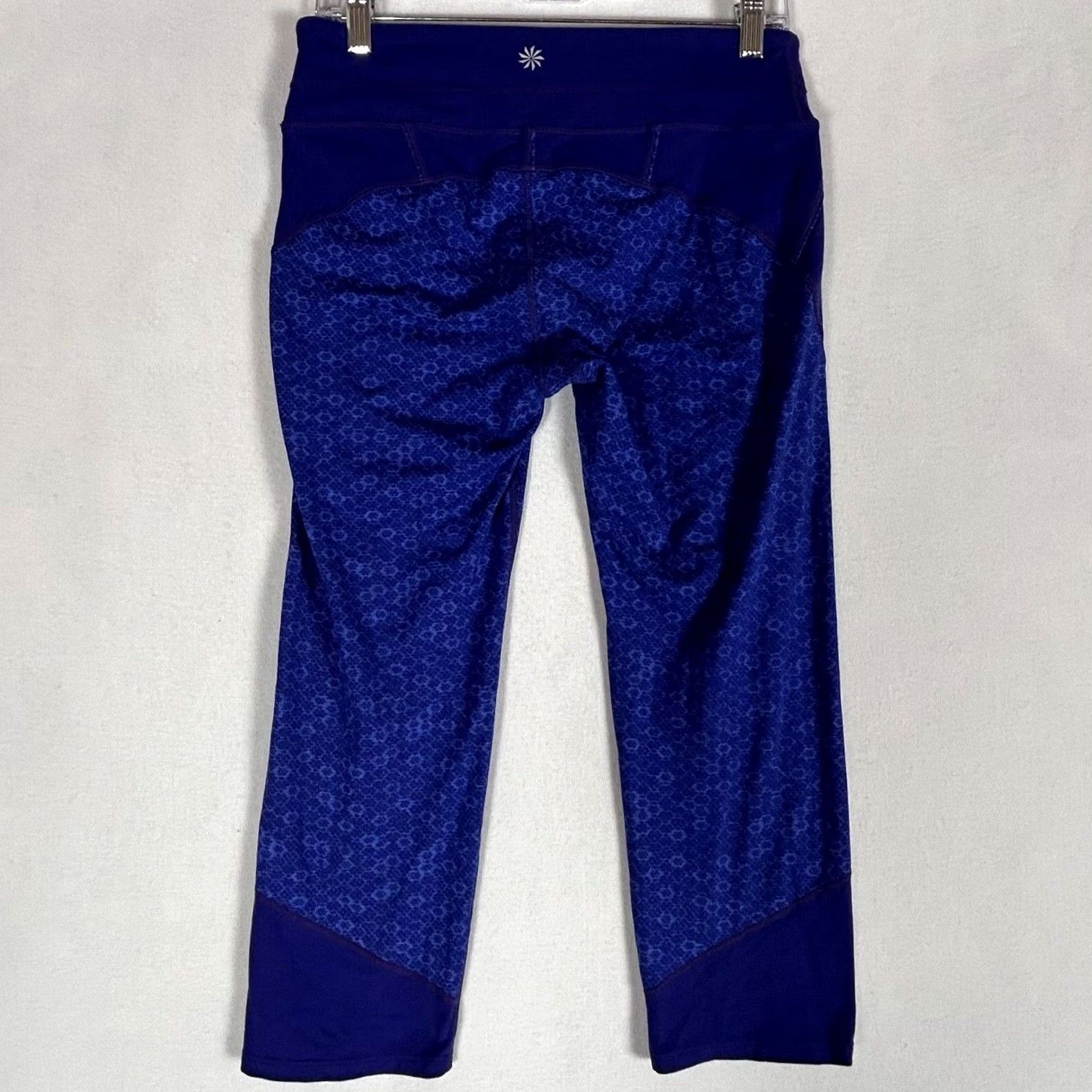 Athleta Athleta Capri Leggings M Purple Honeycomb Yoga Workout Stretch Capris Womens Size 32" / US 10 / IT 46 - 4 Thumbnail