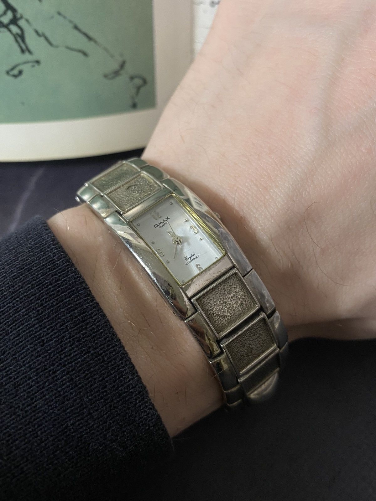 Japanese Brand VINTAGE OMAX SILVER BRACELET WATCH CYBERPUNK Y2K FUTURISTIC Size ONE SIZE - 7 Thumbnail