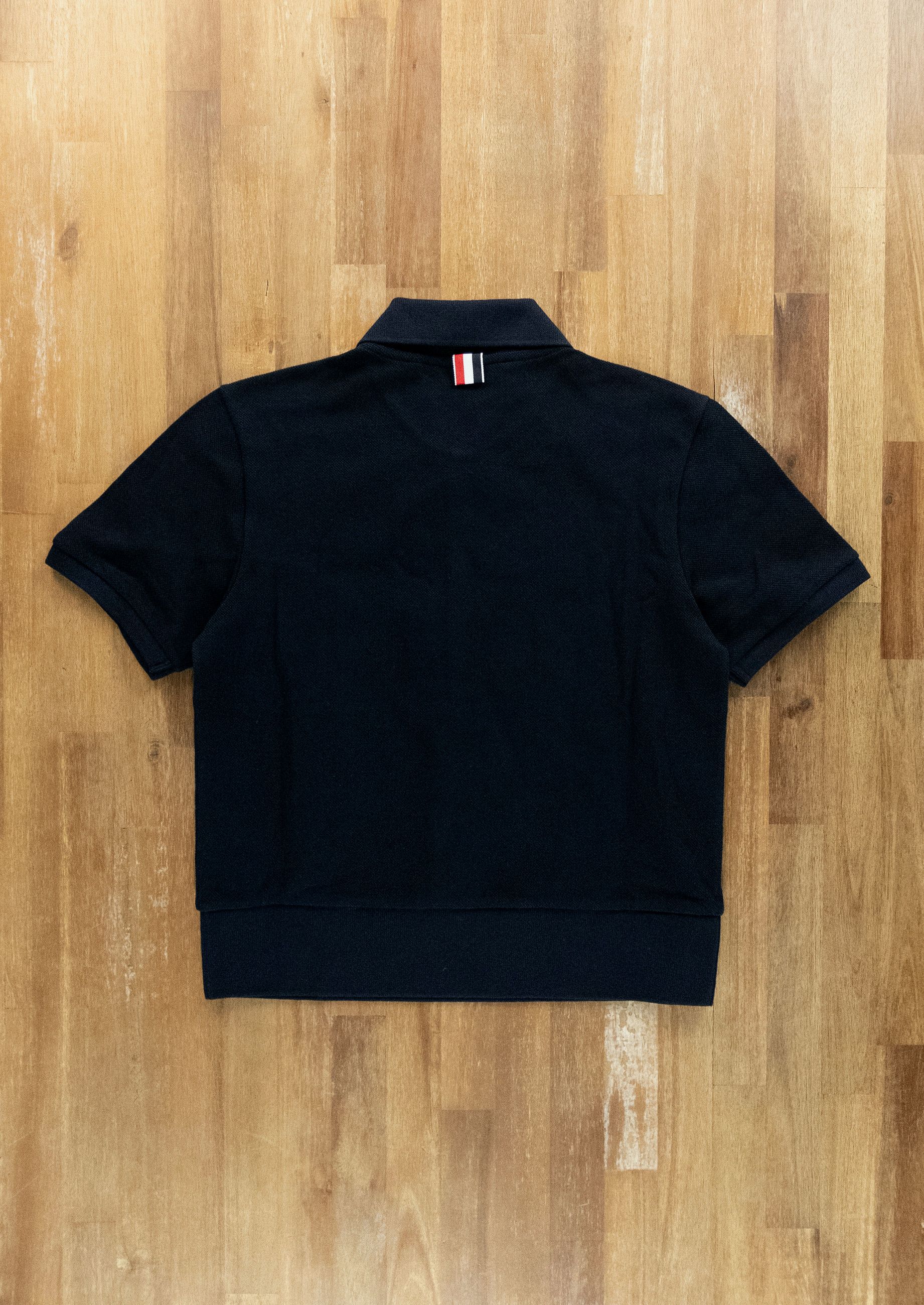THOM BROWNE navy blue Hector & rose polo shirt Size 6 / 42