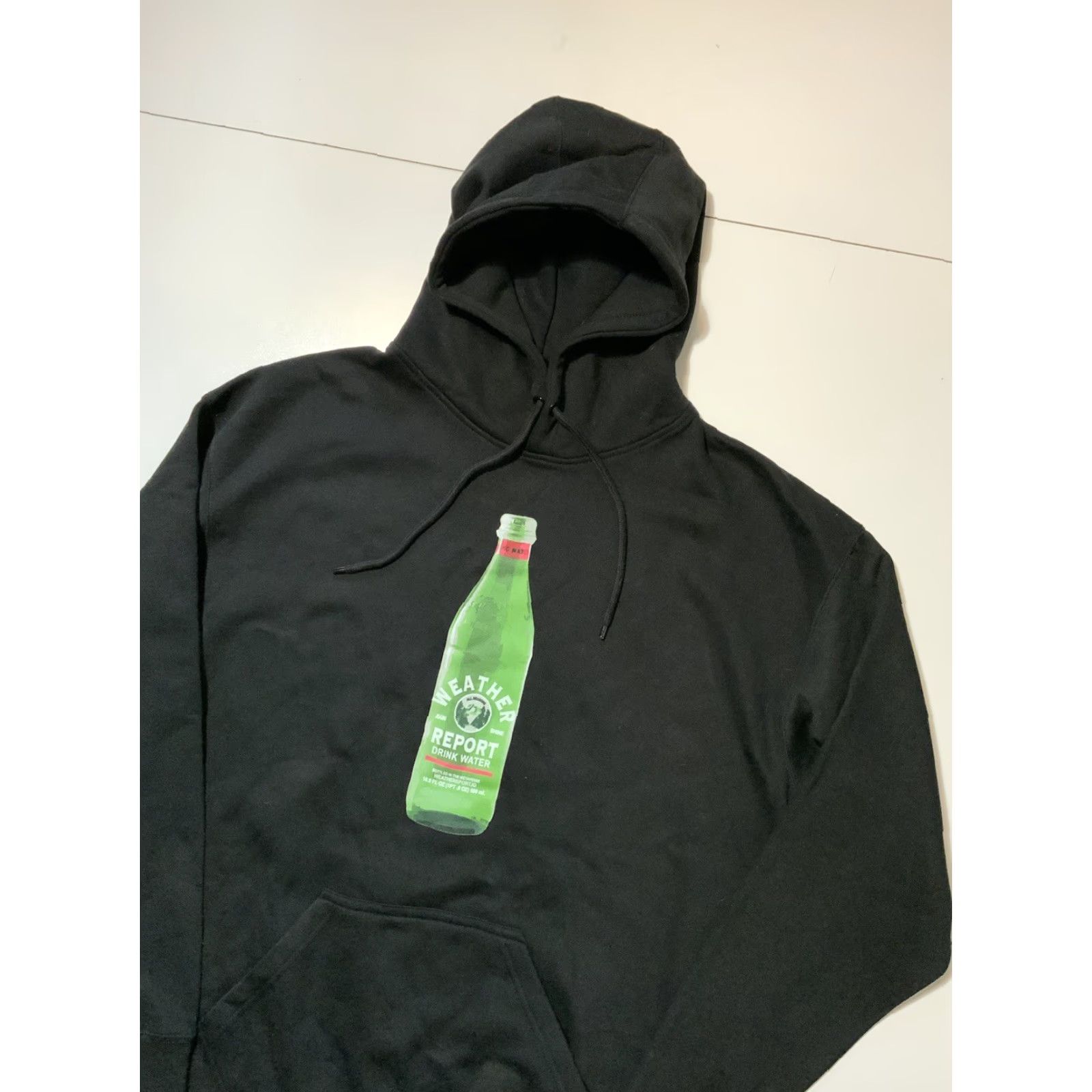 Vintage Weather Report Drink Water All Seasons Bottled In The Metaverse Black Hoodie XL Size US XL / EU 56 / 4 - 3 Thumbnail