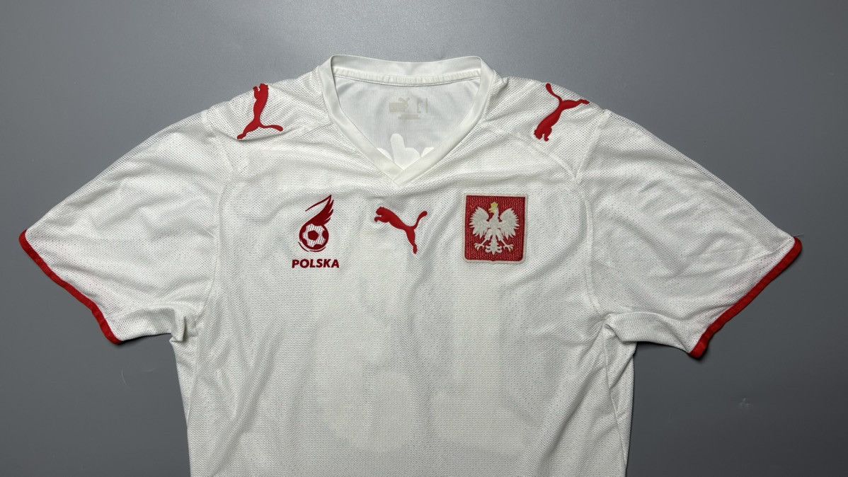 Puma POLAND PUMA 2008 EURO FOOTBALL HOME JERSEY #13 LEWANDOWSKI Size US S / EU 44-46 / 1 - 3 Thumbnail