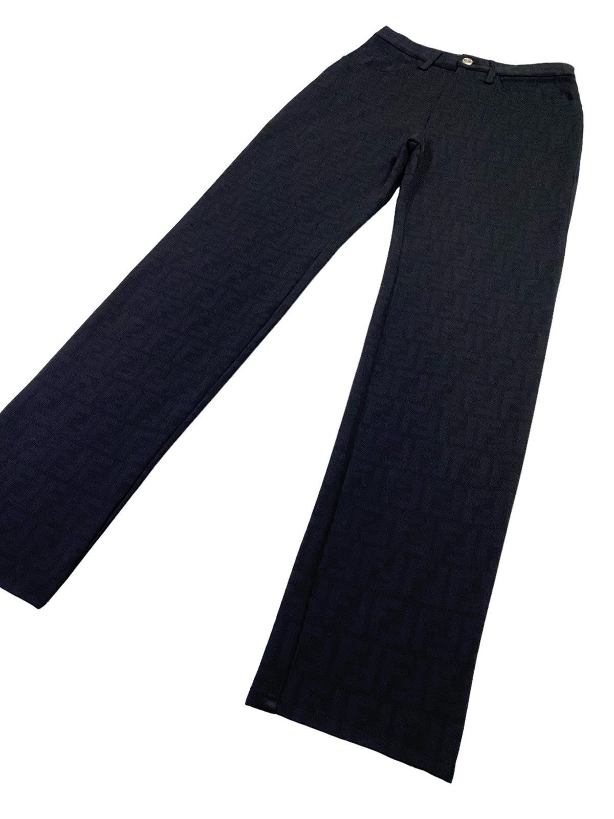 Fendi Vintage Fendi Zucca Monogram Stretch Black Pants Size 25" / US 0 / IT 36 - 20 Thumbnail