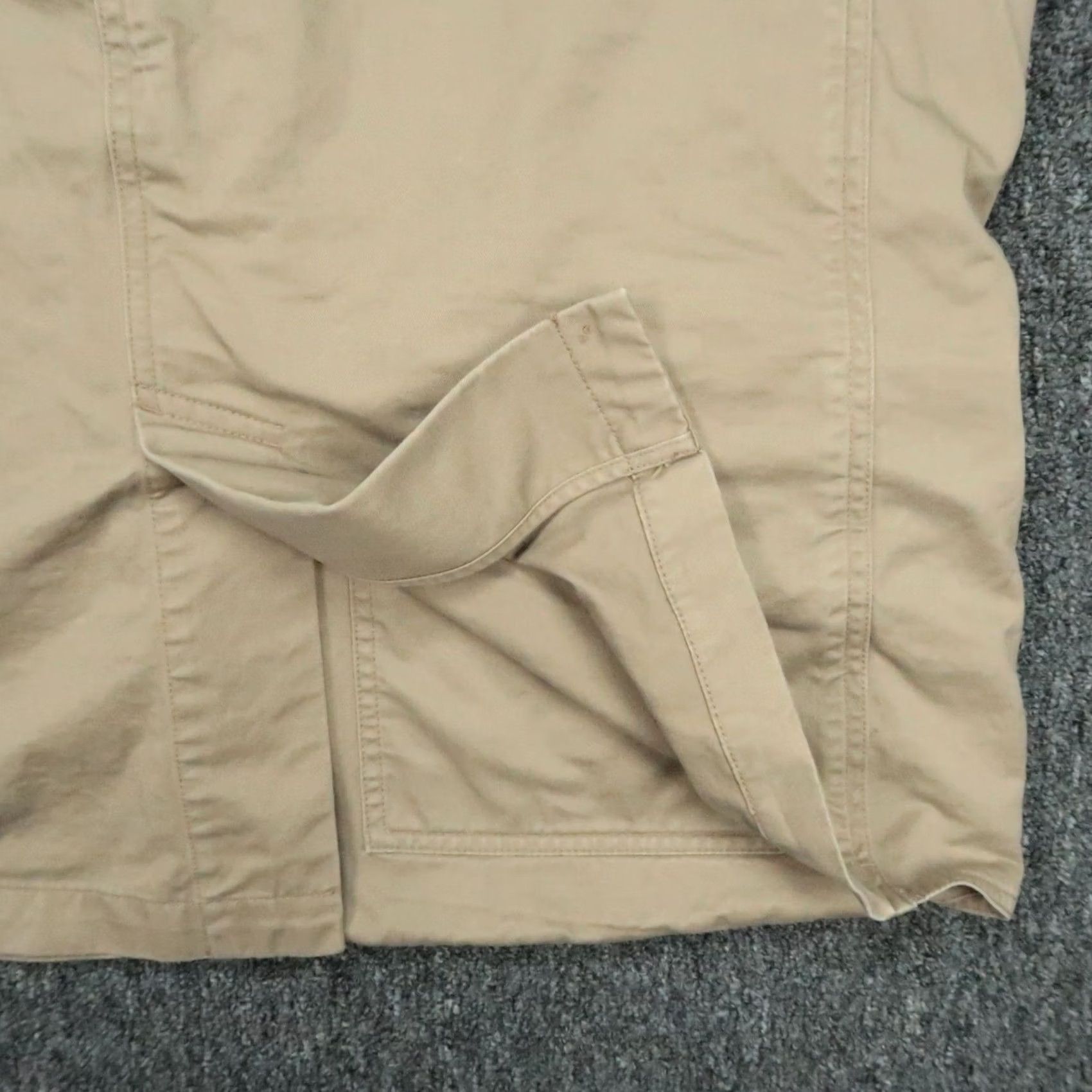CO Duluth Blazer Mens L Beige Cotton Lined Mid-Length Button Pocketed Casual Workwear 90s Style Mens Size 42R - 3 Thumbnail