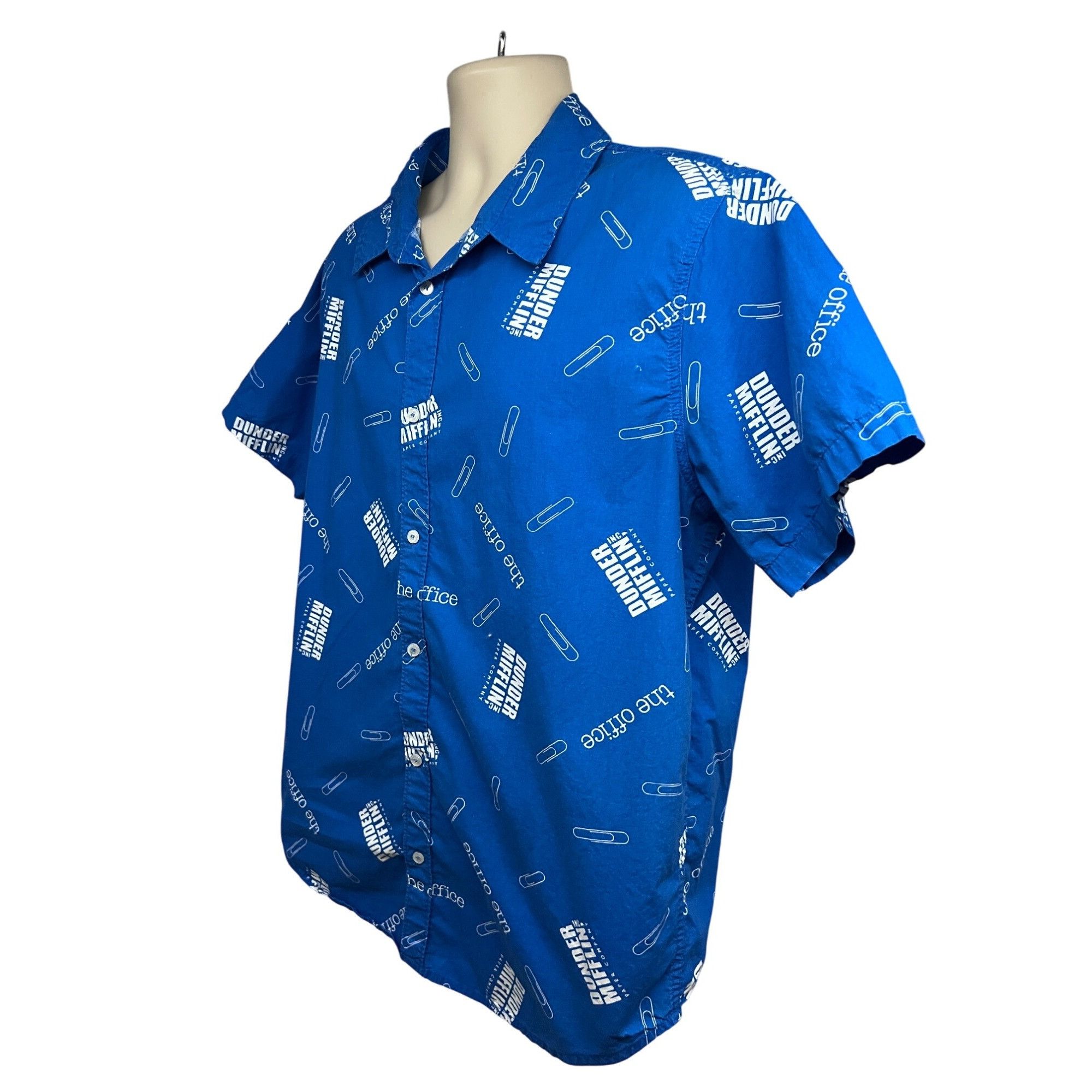 Other The Office Dunder Mifflin TV Comedy Mens Blue Button Up Shir Size US XL / EU 56 / 4 - 3 Thumbnail