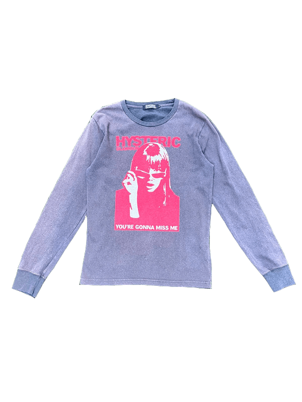 image of Hysteric Glamour You’Re Gonna Miss Me Longsleeve in Grey, Women's (Size Small)