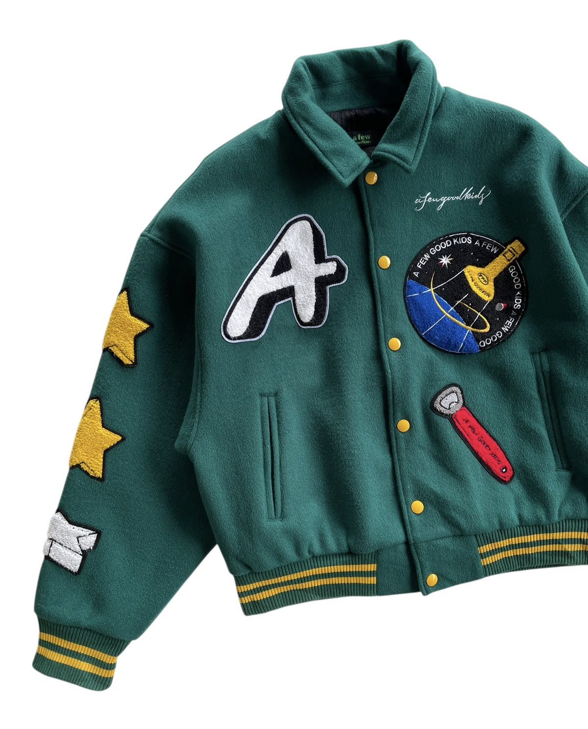 Japanese Brand A FEW GOOD KIDS Wool Varsity Jacket Size US L / EU 52-54 / 3 - 6 Thumbnail