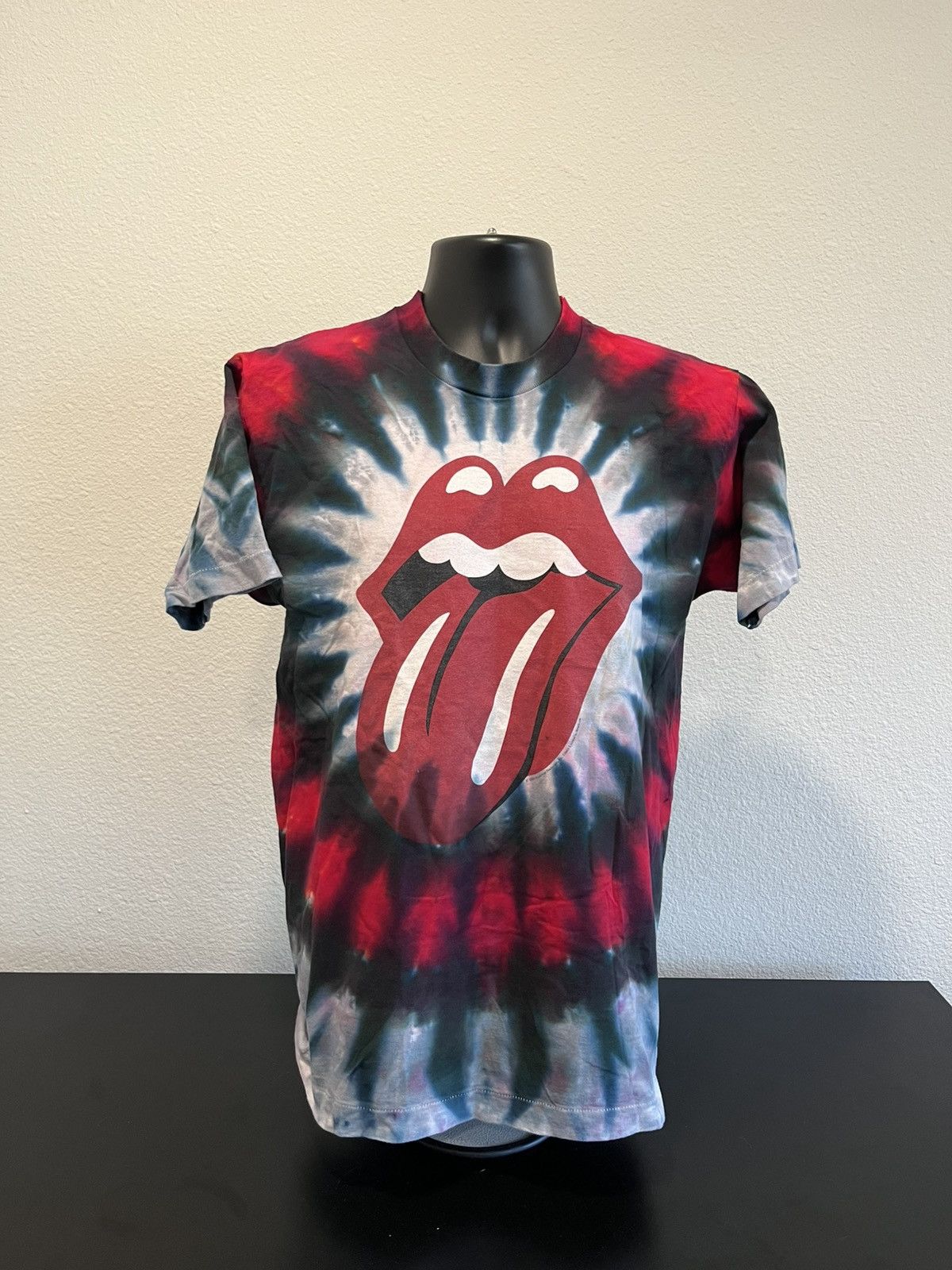 The Rolling Stones liquid blue shirt vintage 90s tie dye