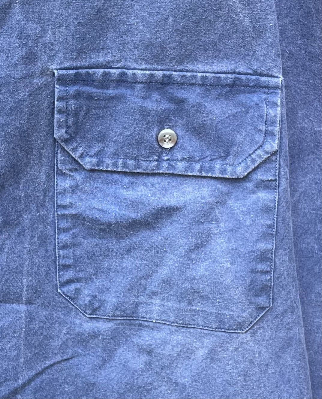 Woolrich Woolen Mills Vintage Woolrich Denim Ulta Blue Button Down Shortsleeve Size US L / EU 52-54 / 3 - 3 Thumbnail