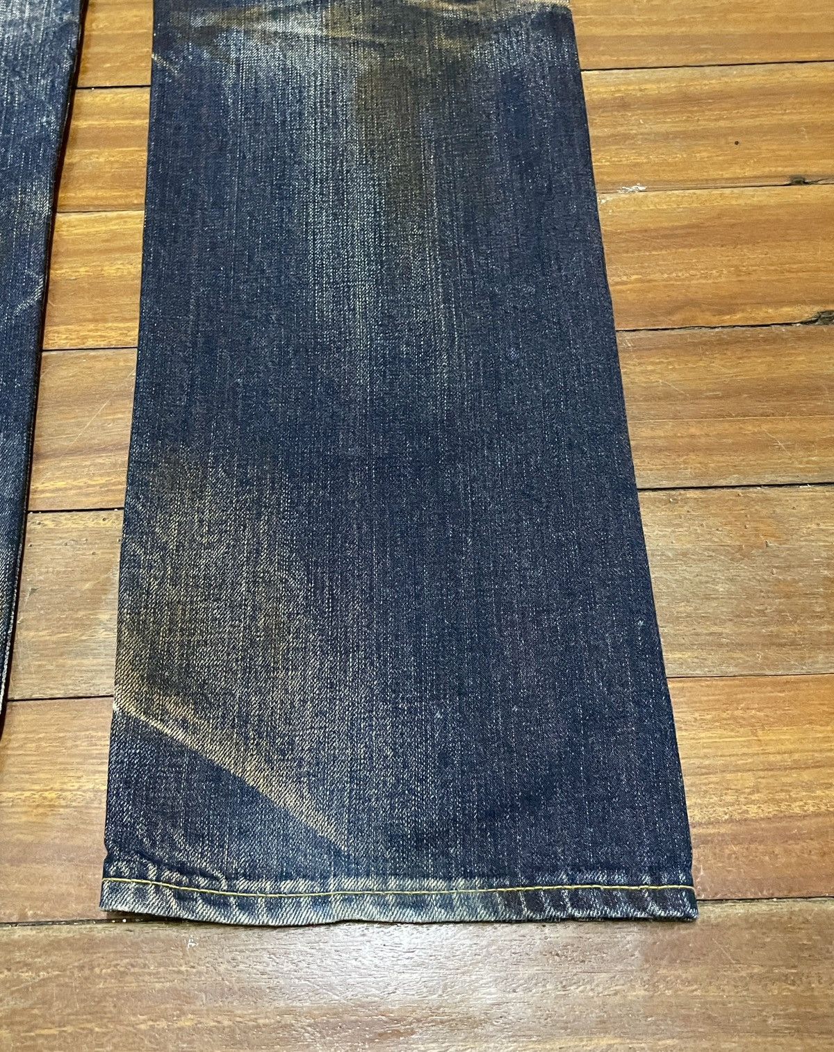 Japanese Brand Rare Design Vintage Japanese Brand Flared Ripped Jeans 1990s Size US 33 - 8 Thumbnail