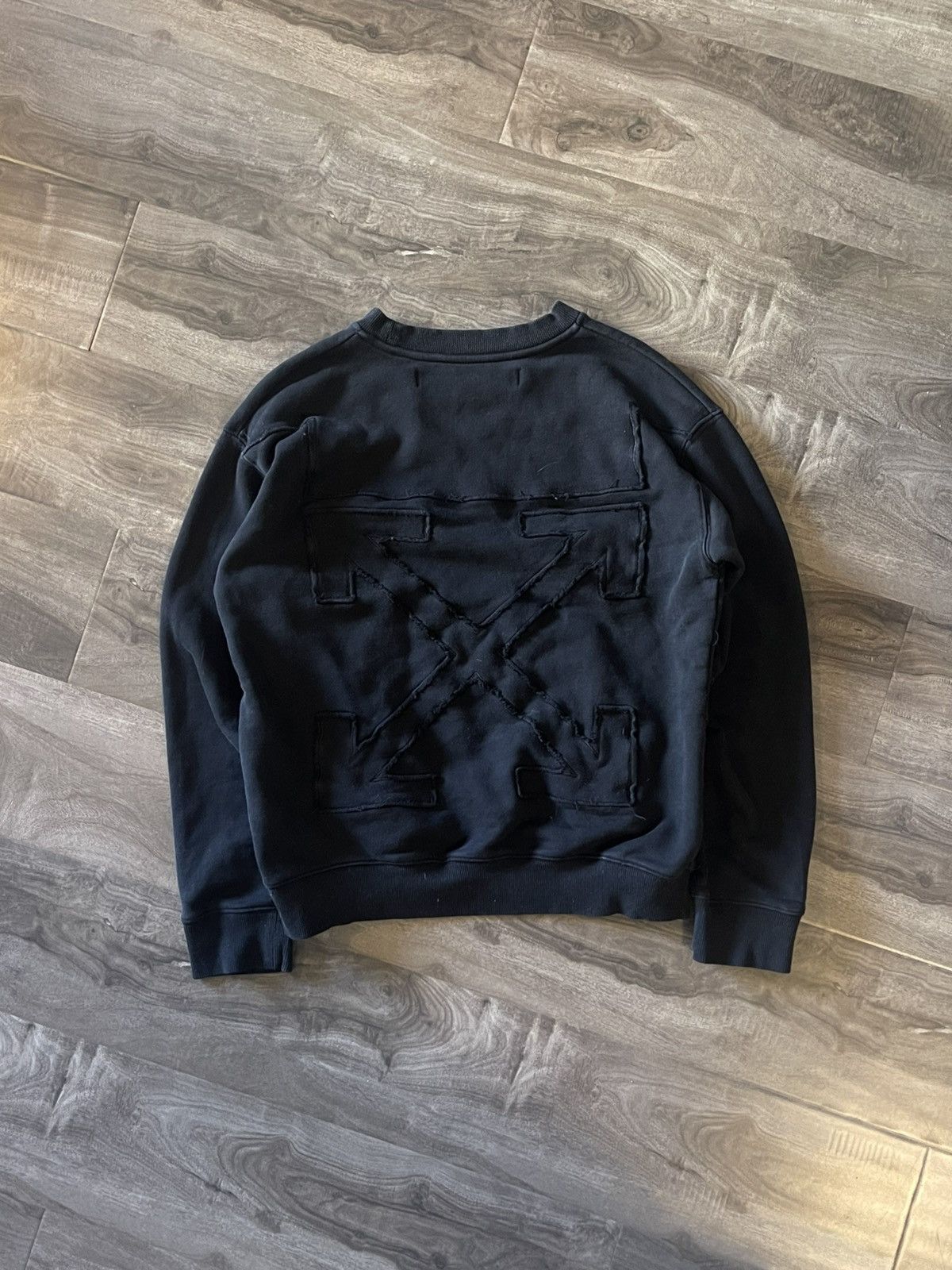 Off-White Off-White Virgil Abloh Ripped Arrows Logo Sweatshirt Size US XS / EU 42 / 0 - 1 Thumbnail