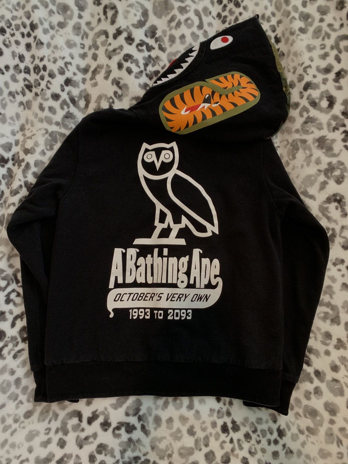 Bape x OVO Woodland Camo Shark Reversible Full Zip Hoodie