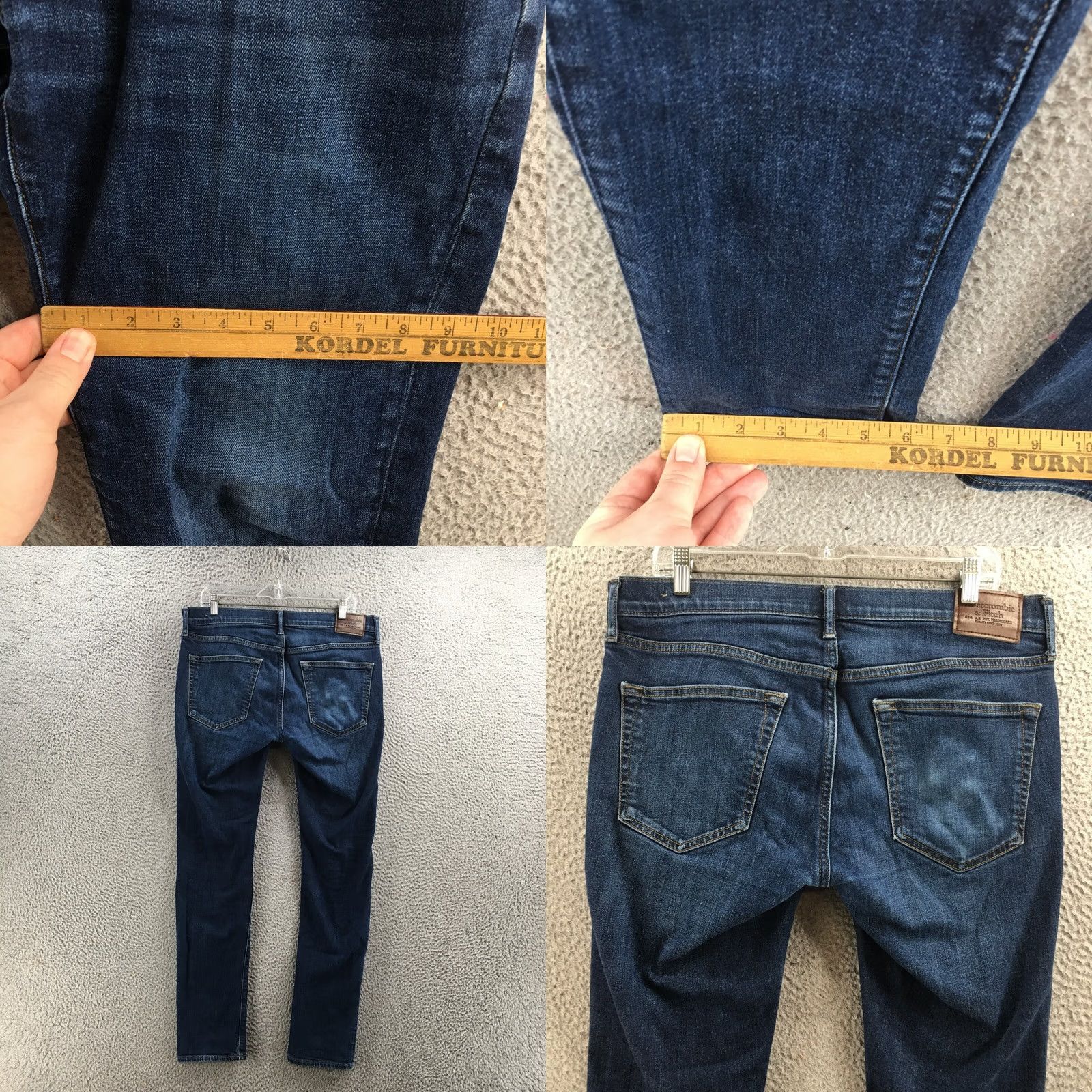 Abercrombie & Fitch Abercrombie & Fitch Skinny Jeans Mens 33x32 Blue Midrise Zip Slim Denim 5-Pocket Size US 33 - 8 Thumbnail