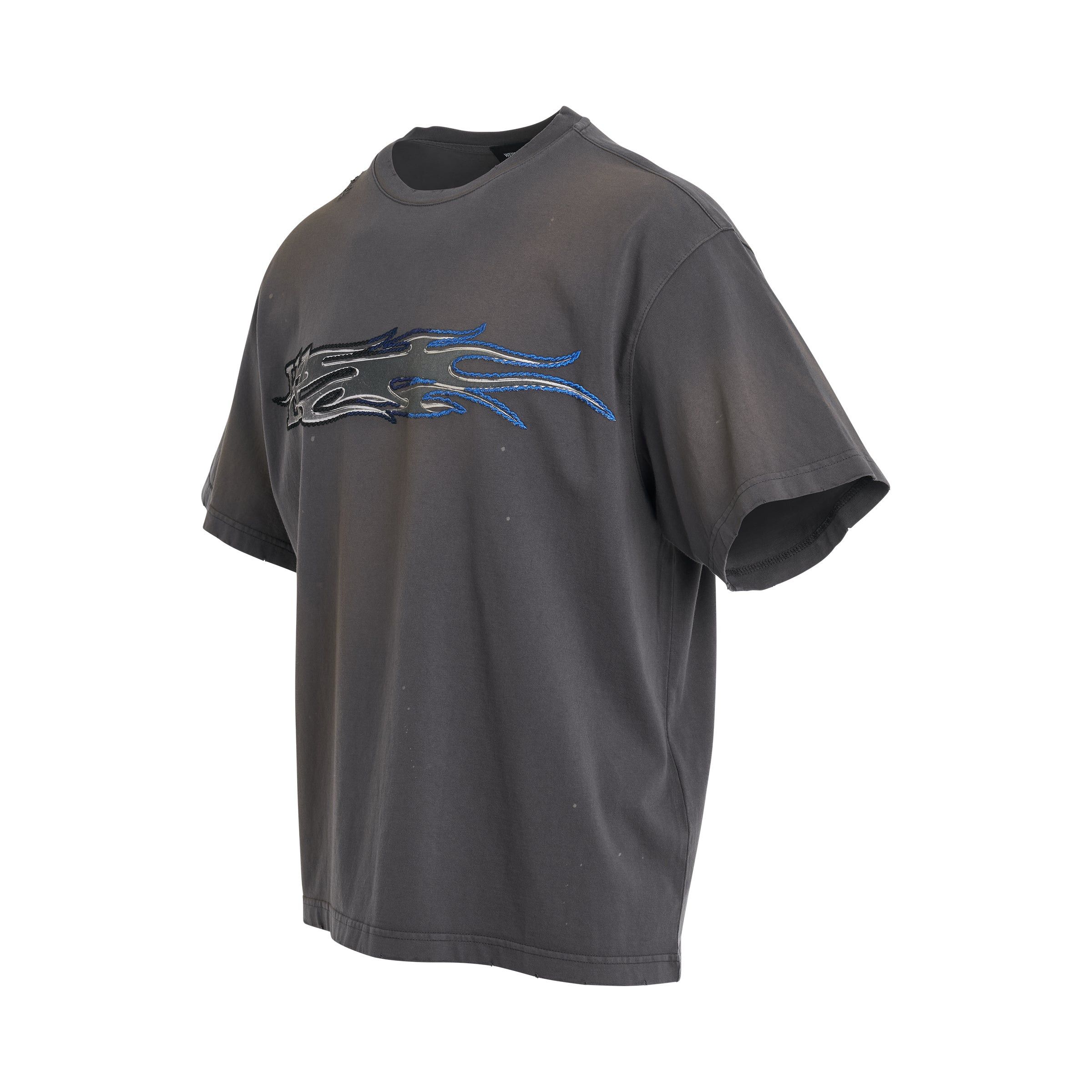 WE11DONE o1mris0824 Metallic Print T-Shirt in Charcoal Size US S / EU 44-46 / 1 - 2 Thumbnail
