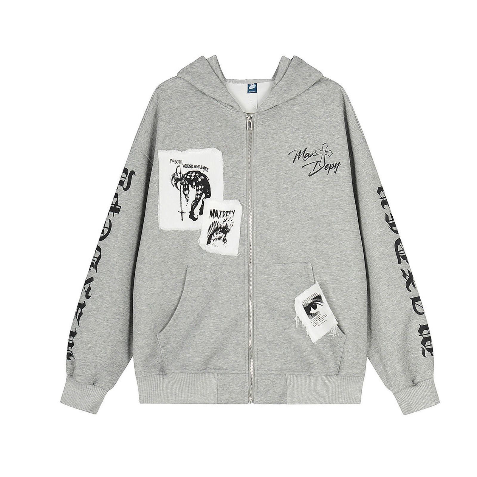 Other Black Graphic Zip-Up Hoodie, Vintage Style Hoodie Size US M / EU 48-50 / 2 - 2 Thumbnail