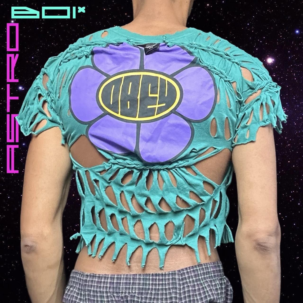Obey ASTROBOI* OBEY GREEN BRAIDED FLORAL CROPPED TOP _ SMALL Size US S / EU 44-46 / 1 - 5 Thumbnail