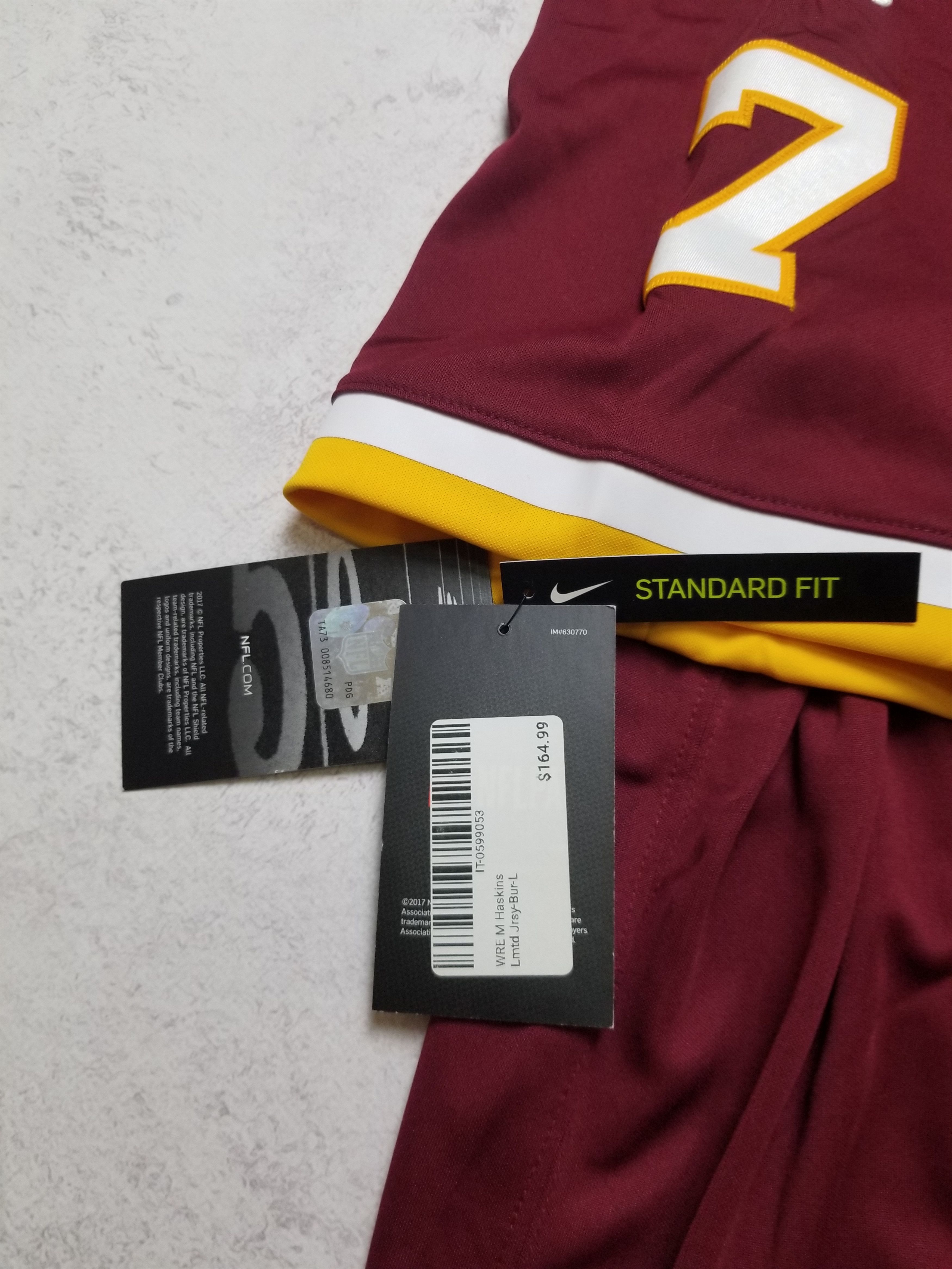 Nike Dwayne Haskins #7 Washington Redskins Limited Sewn Jersey Size US L / EU 52-54 / 3 - 5 Thumbnail
