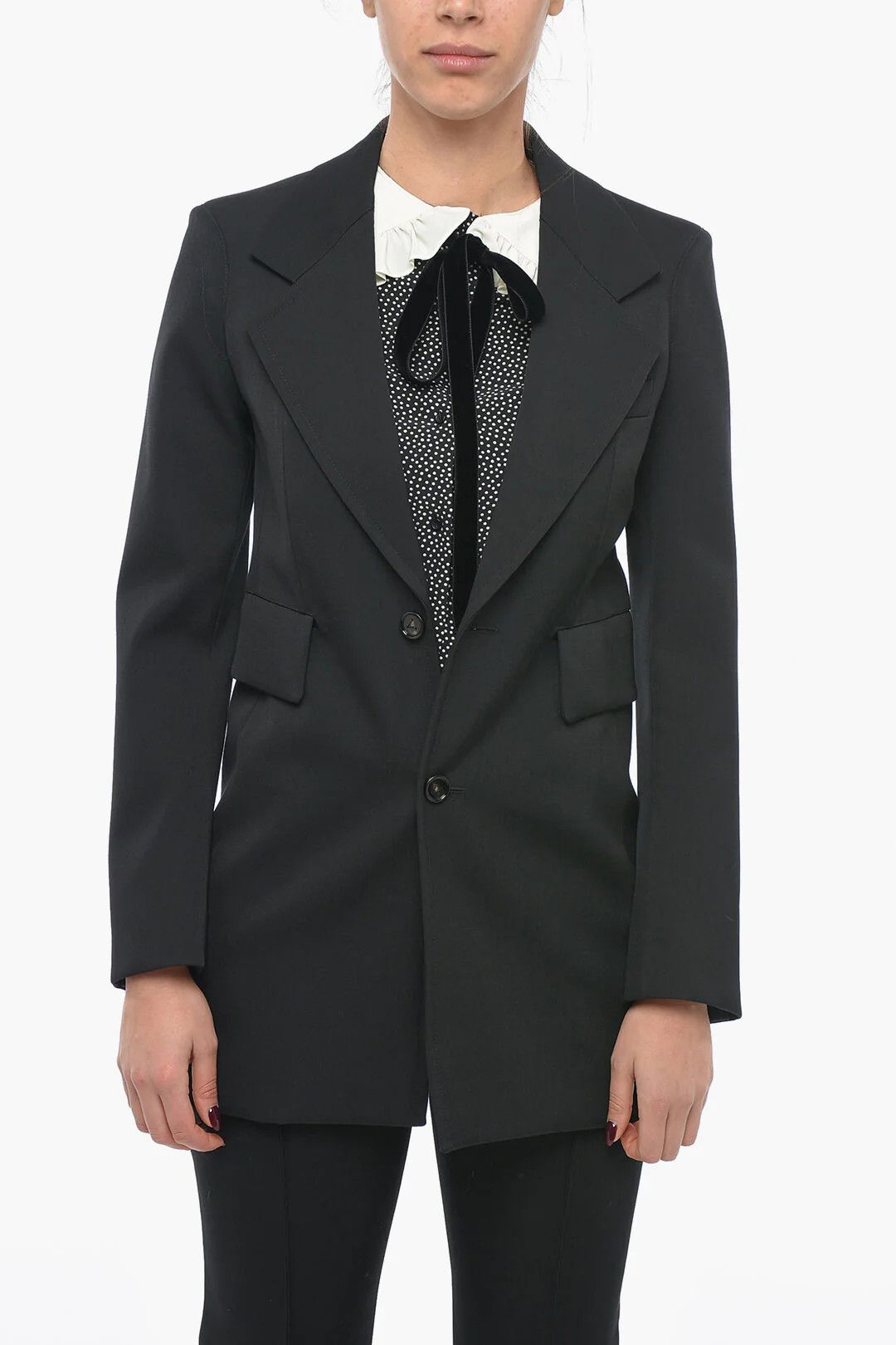 Bottega Veneta og1mm0426 Stretch-Wool Blazer in Black Size XS / US 0-2 / IT 36-38 - 1 Thumbnail