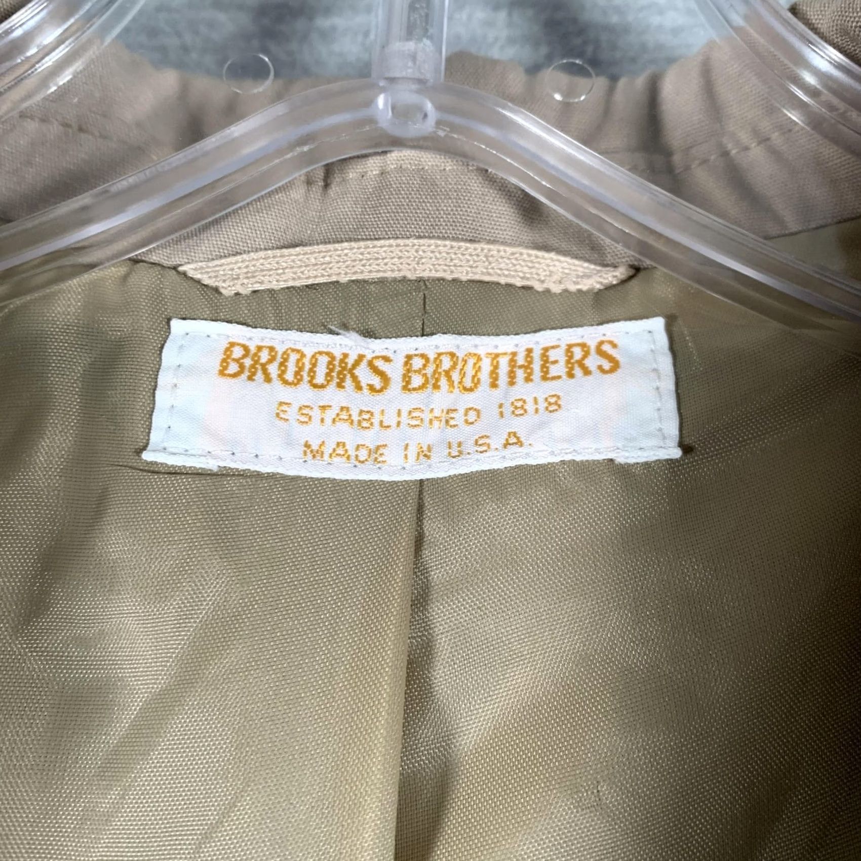 Brooks Brothers Vintage Brooks Brothers Blazer Mens 44 Beige Washable Sport Coat Made USA 80s Size 44R - 4 Thumbnail