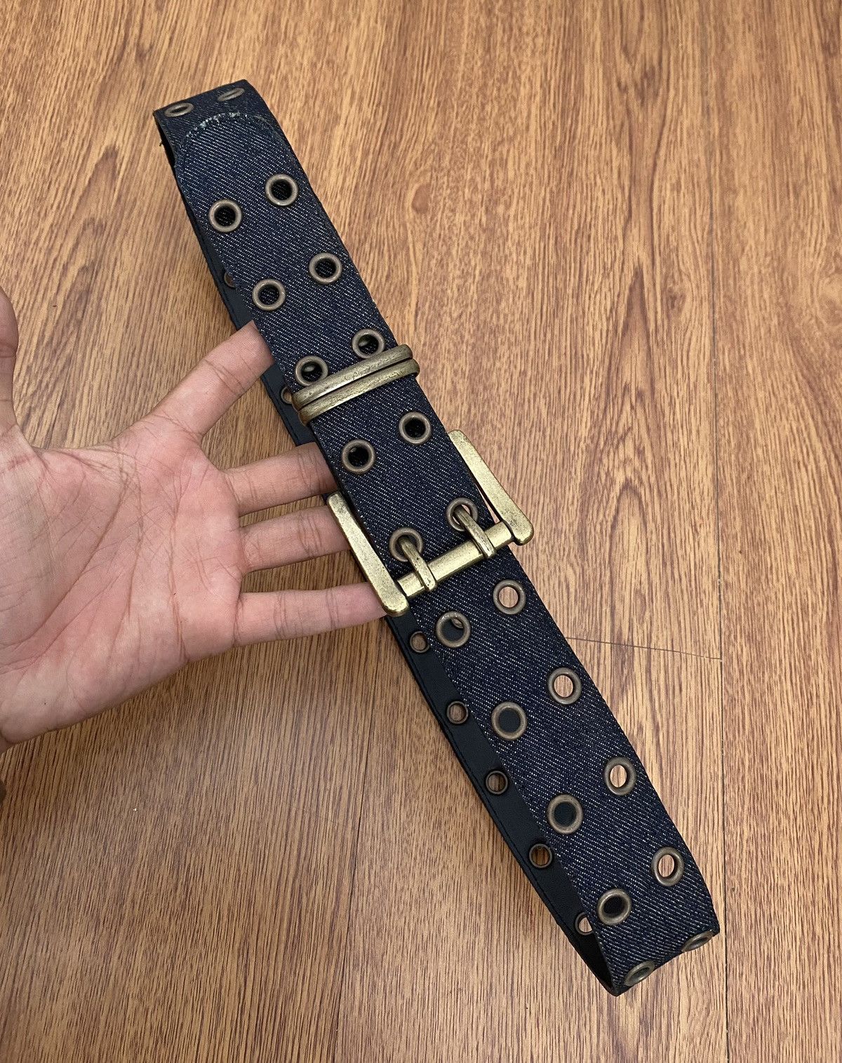 If Six Was Nine × Japanese Brand × Le Grande Bleu (L.G.B.) Double prong denim leather belt Size ONE SIZE - 3 Thumbnail