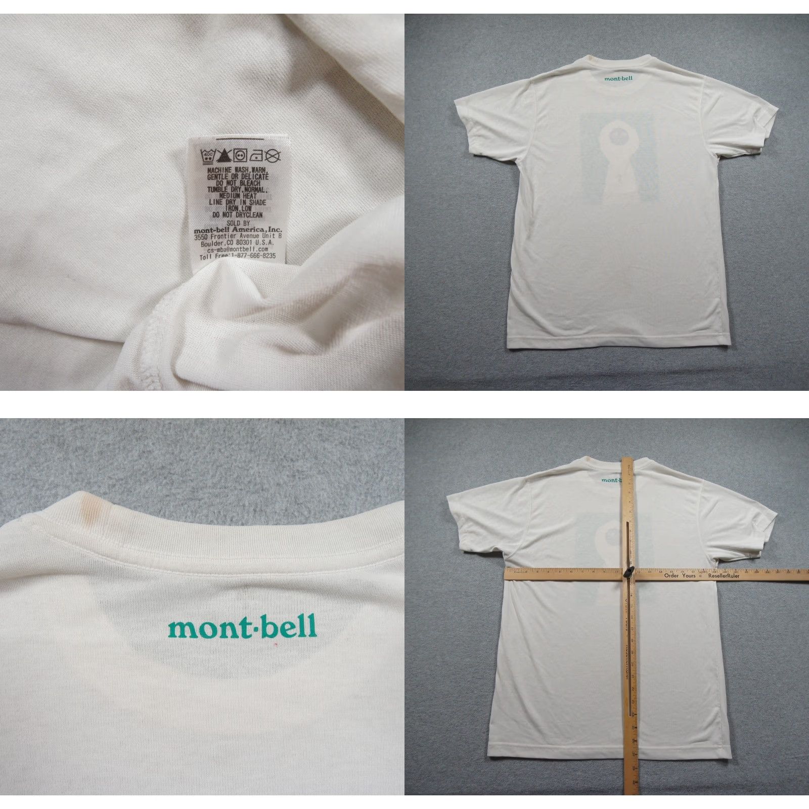 Montbell Mont Bell Shirt Mens M White Wickron Shiroi Yamaotoko Graphic Tee Art Adult Size US M / EU 48-50 / 2 - 8 Thumbnail