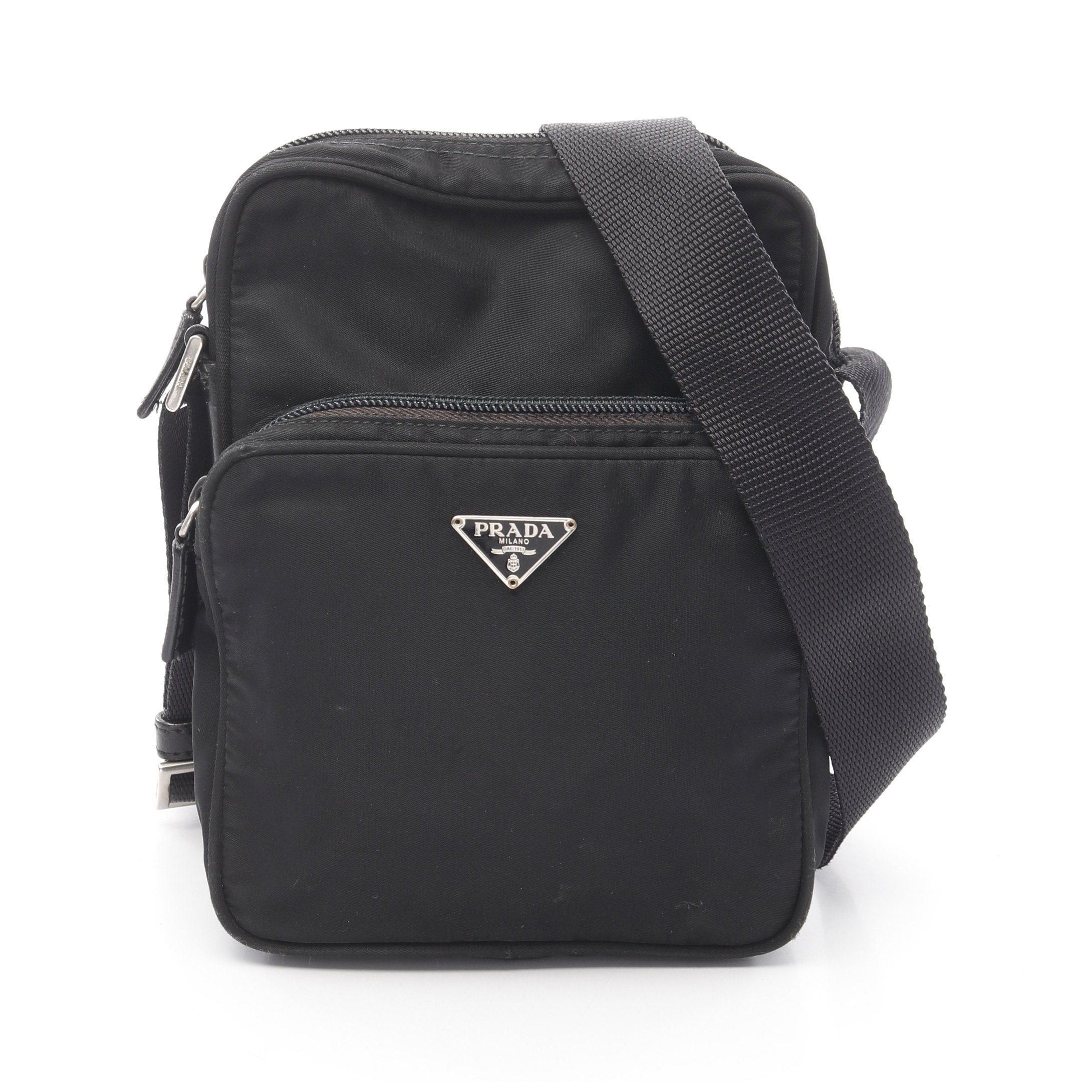 Prada Prada Shoulder Bag Nylon Leather Black Size ONE SIZE - 1 Thumbnail