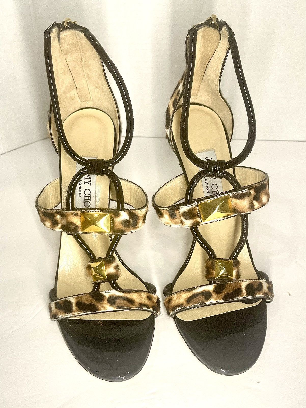 Jimmy Choo Jimmy Choo Sandal Pumps w animal print and gold hardware Size US 9.5 / IT 39.5 - 1 Thumbnail