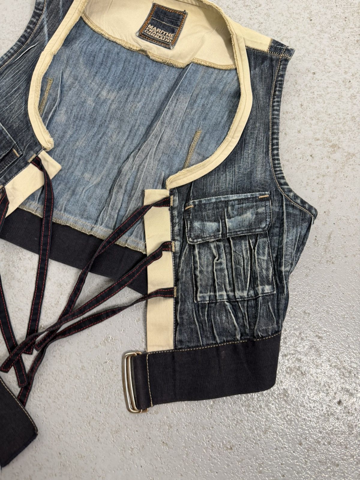 Marithe + Francois Girbaud Vintage 00s Marithe Francois Girbaud Denim Vest Size S / US 4 / IT 40 - 2 Thumbnail