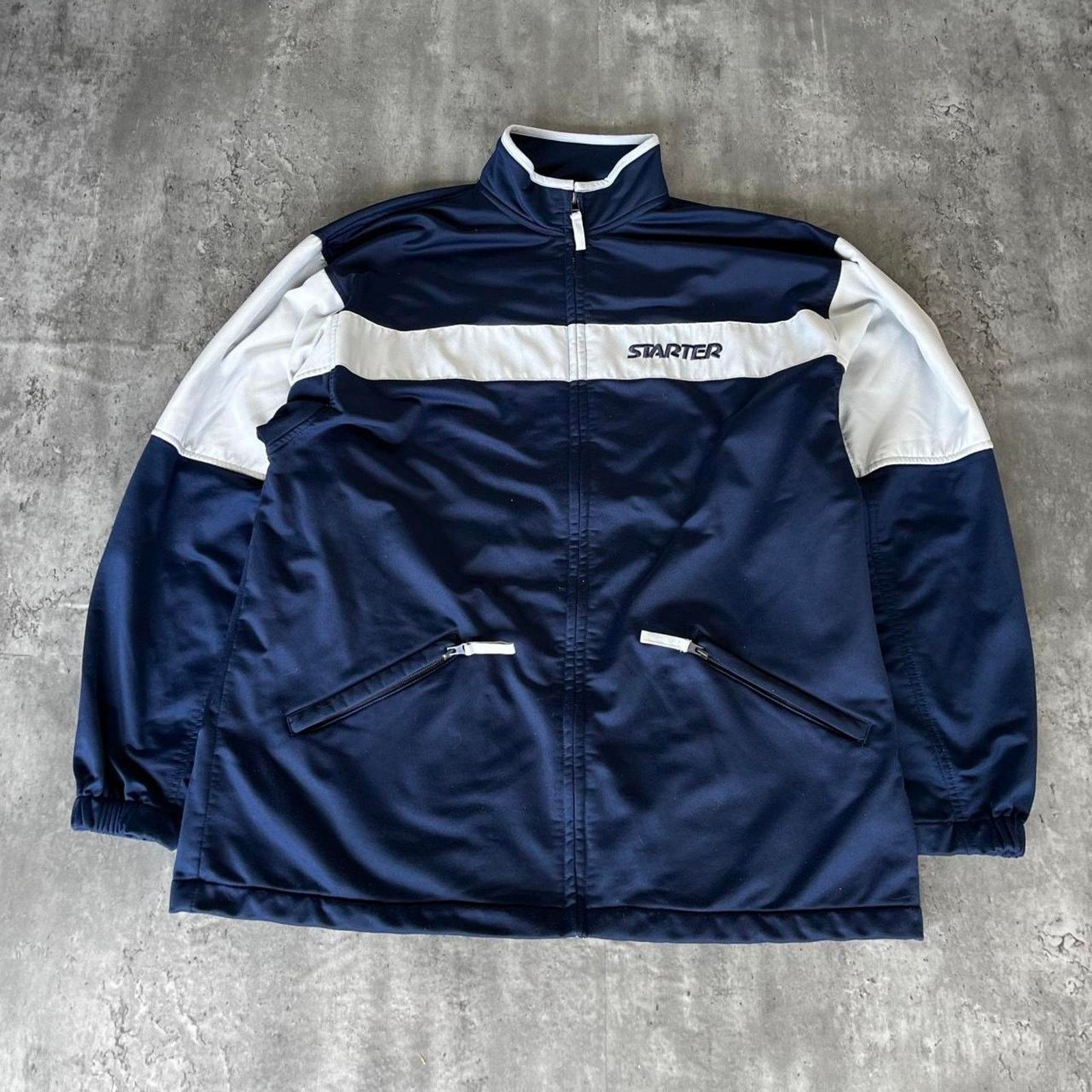 Starter × Vintage Crazy Vintage Y2K Starter Navy Blue Zip Up Outerwear Jacket Size US L / EU 52-54 / 3 - 1 Thumbnail