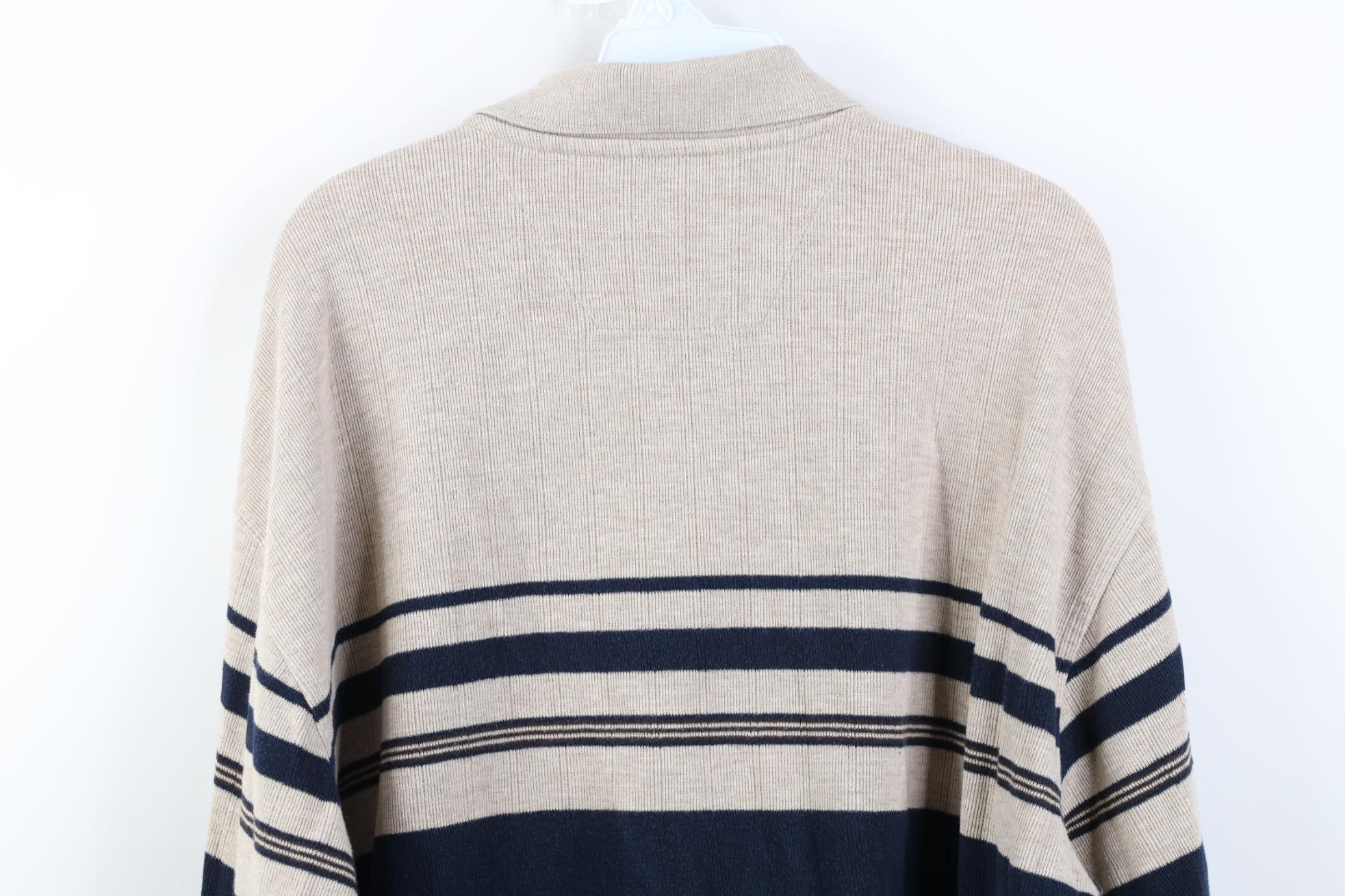 Vintage Vintage 90s Streetwear Block Ribbed Knit Long Sleeve Polo Size US XL / EU 56 / 4 - 11 Thumbnail