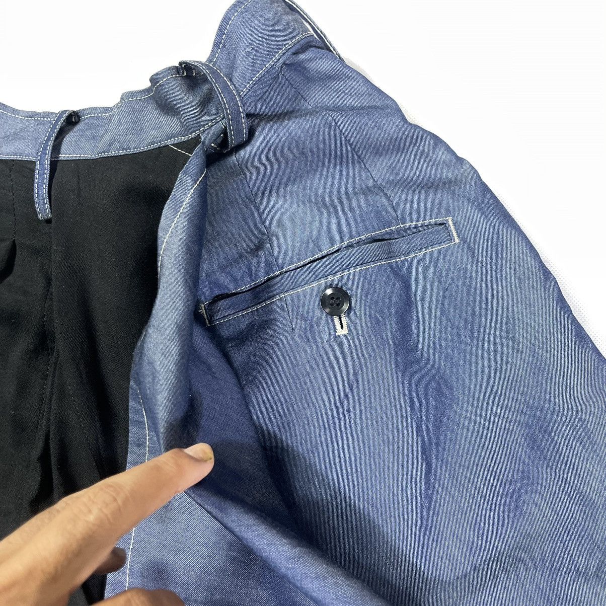 Yohji Yamamoto Rare! Yohji Yamamoto Split Denim Wide Asymmetrical Pant Size 28" / US 6 / IT 42 - 8 Thumbnail