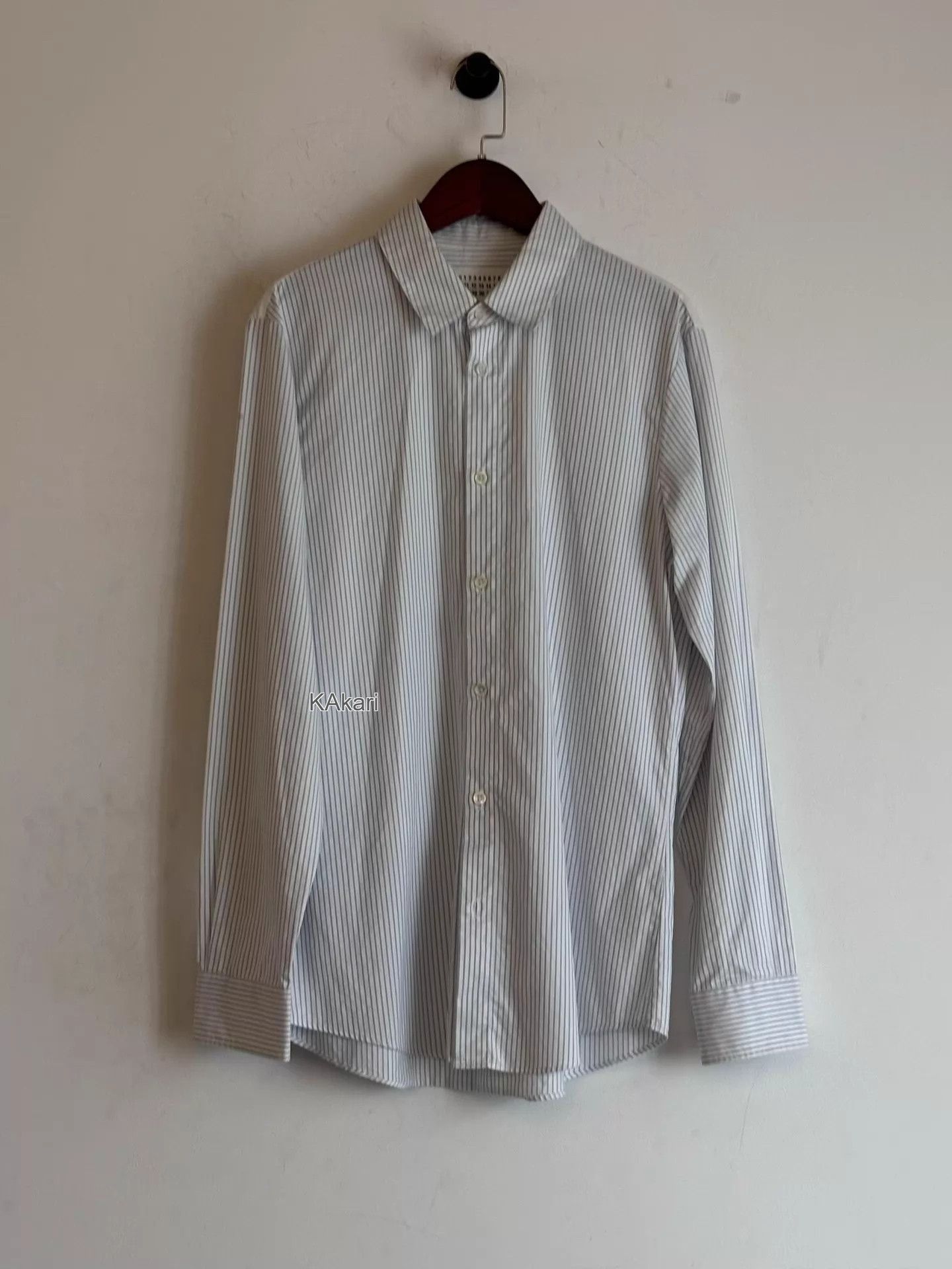 Maison Margiela White Striped Long Sleeve Button-Up Shirt Size US S / EU 44-46 / 1 - 3 Thumbnail