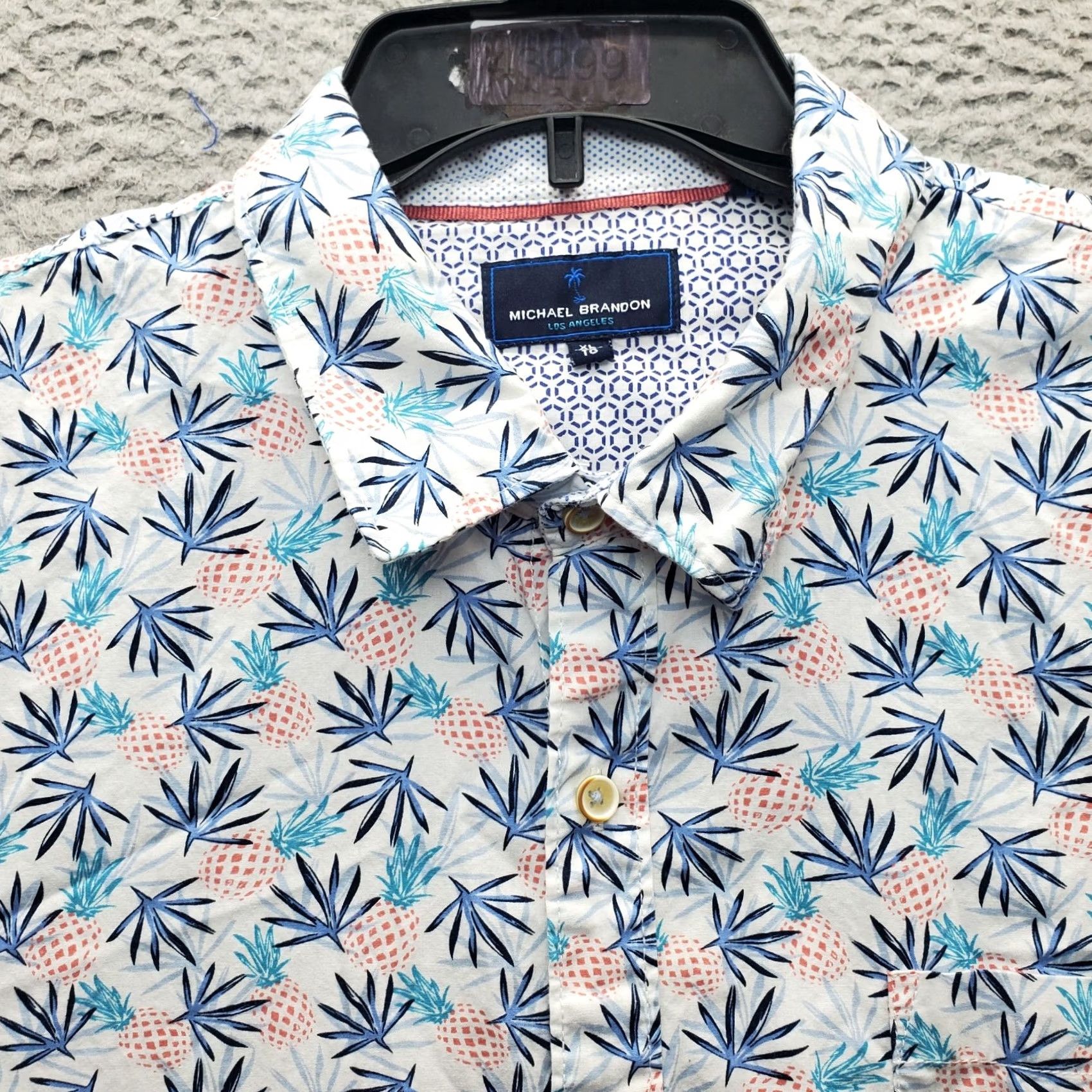 Vintage Michael Brandon Golf Shirt Mens XL Pineapple Print Button Up Collar Streetwear Casual/Outdoor Size US XL / EU 56 / 4 - 6 Thumbnail