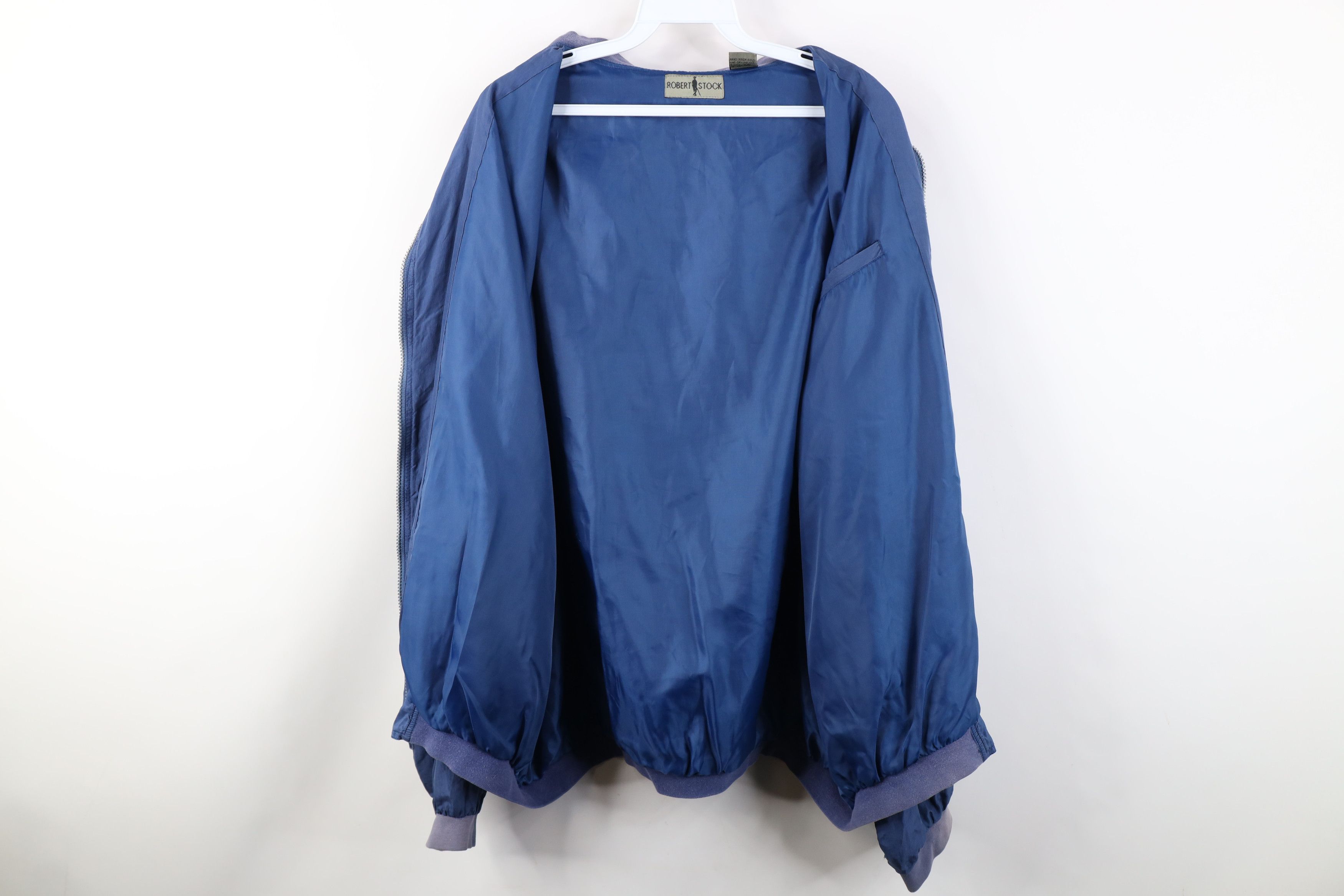Vintage Vintage 90s Streetwear Silk Full Zip Bomber Jacket Blue Size US XL / EU 56 / 4 - 10 Thumbnail