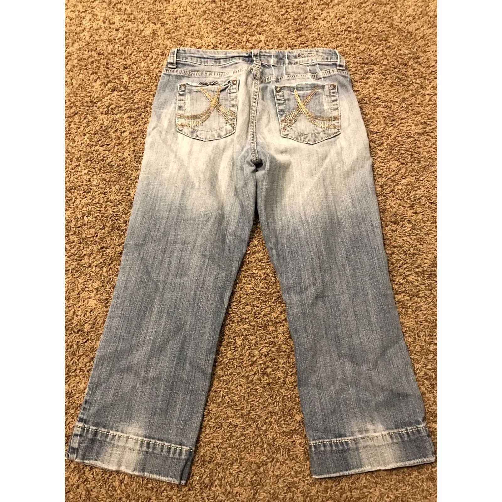Vintage Common Genes Womens Size 8 Denim Jean Capris Capri Regular Blue Pockets Zipper Button 32 in Waist B19 Size 24" / US 00 / IT 34 - 5 Thumbnail