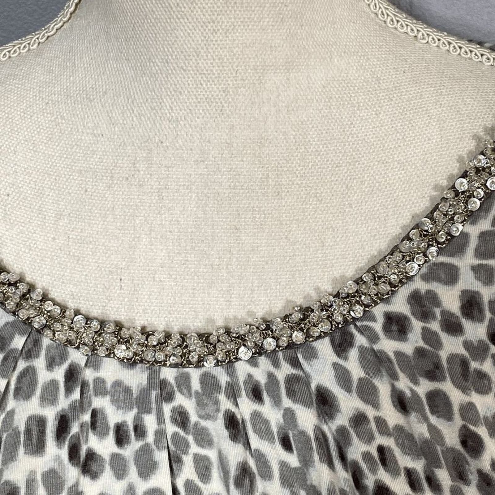 Other Charter Club Women's Blouse Petite Medium White Gray Abstrac Size M / US 6-8 / IT 42-44 - 6 Thumbnail